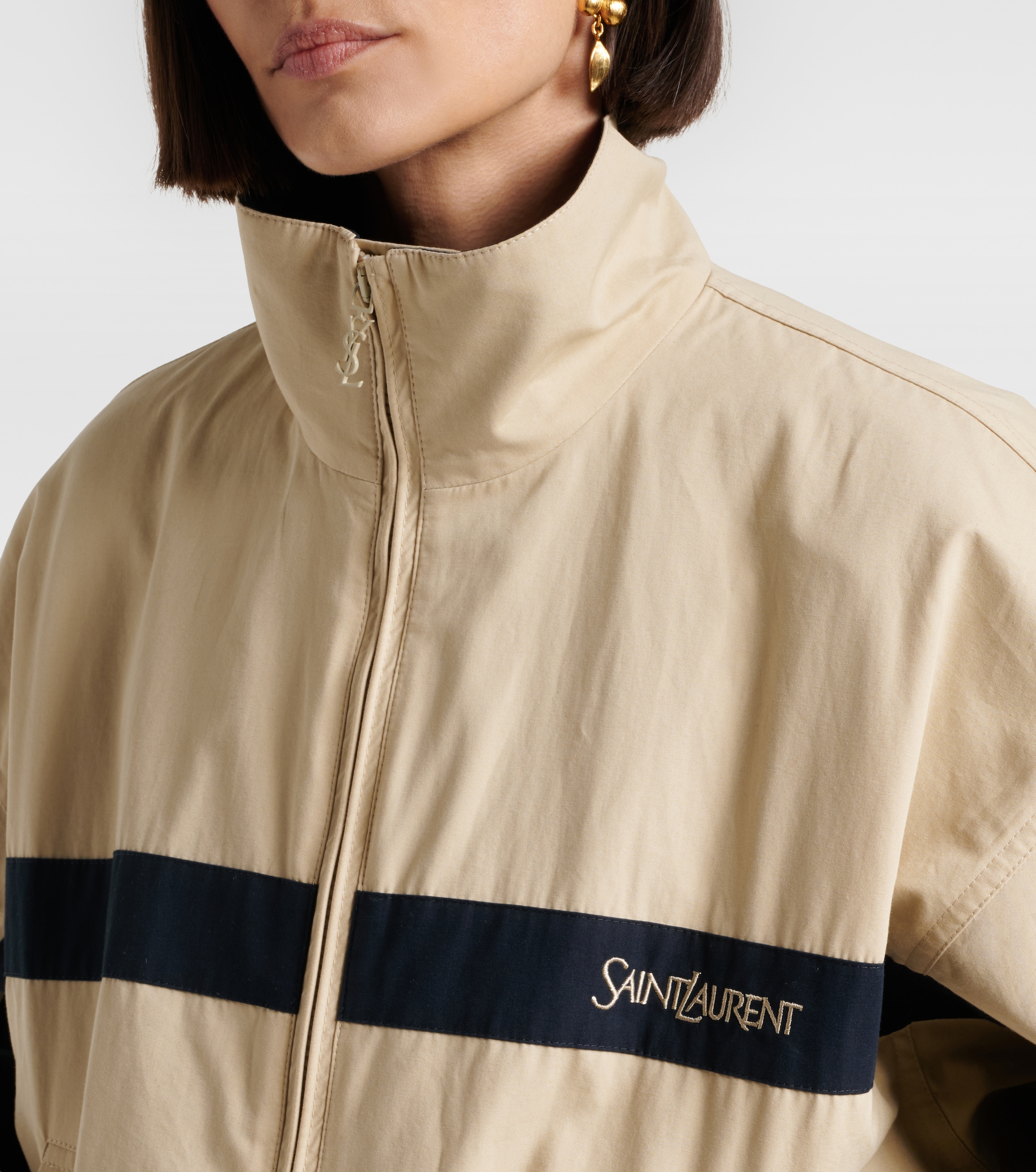 Saint Laurent Logo cotton canvas jacket