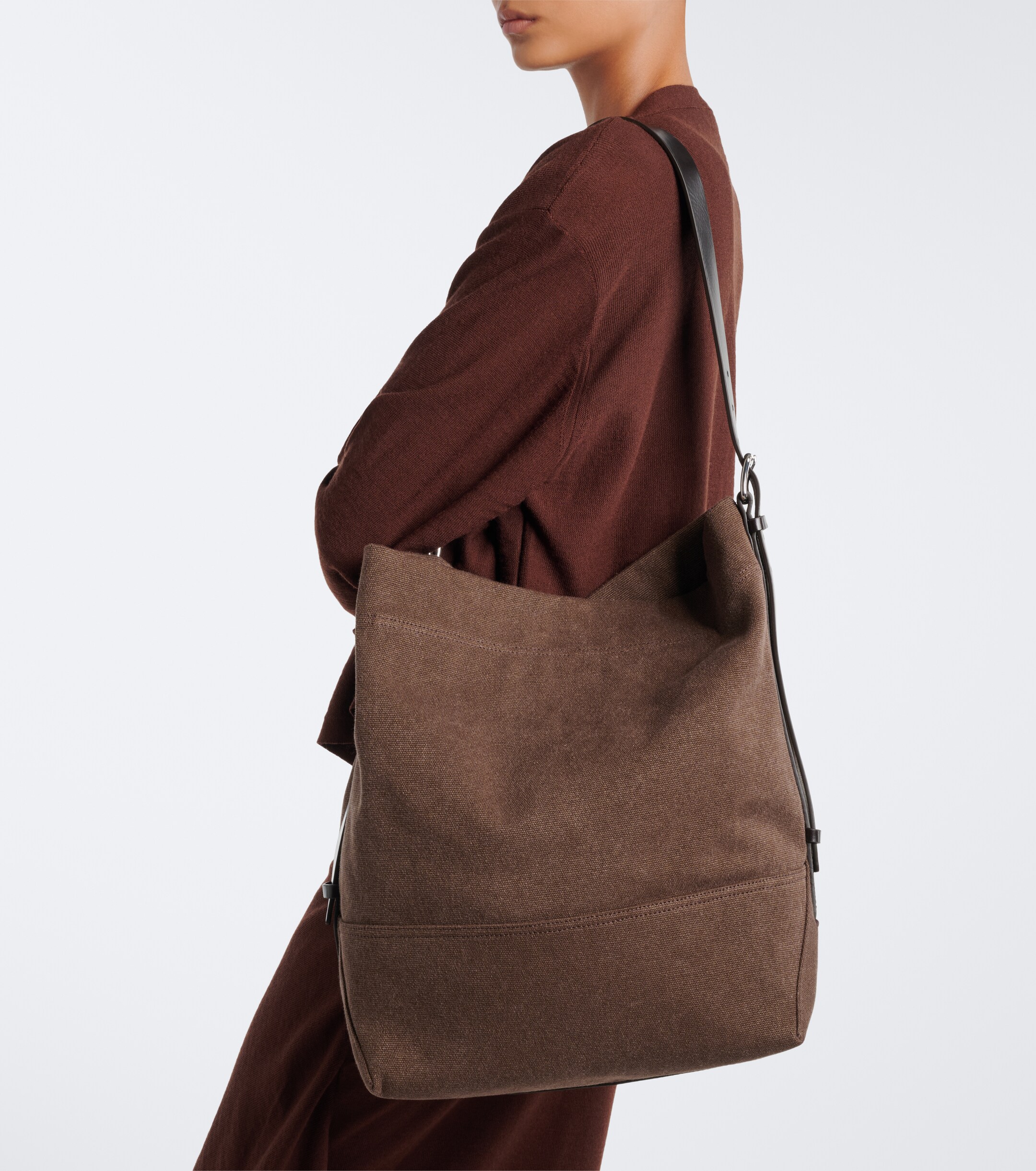 Lemaire Belted Medium cotton canvas tote bag