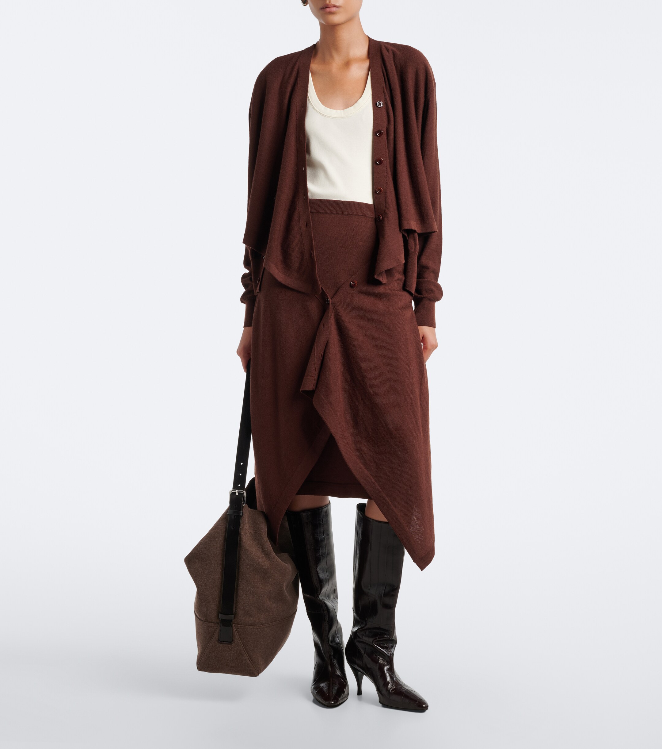 Lemaire Belted Medium cotton canvas tote bag