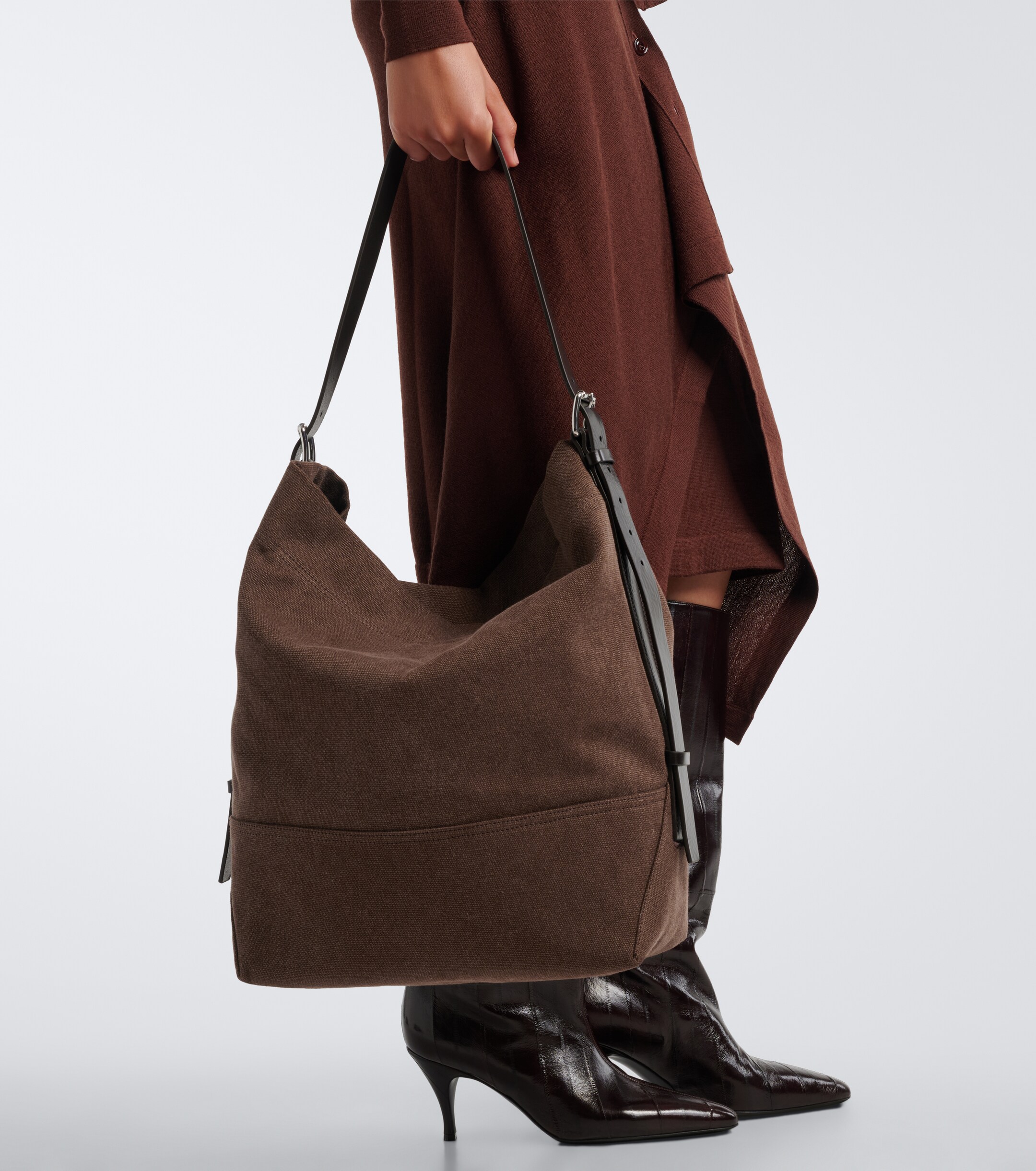 Lemaire Belted Medium cotton canvas tote bag