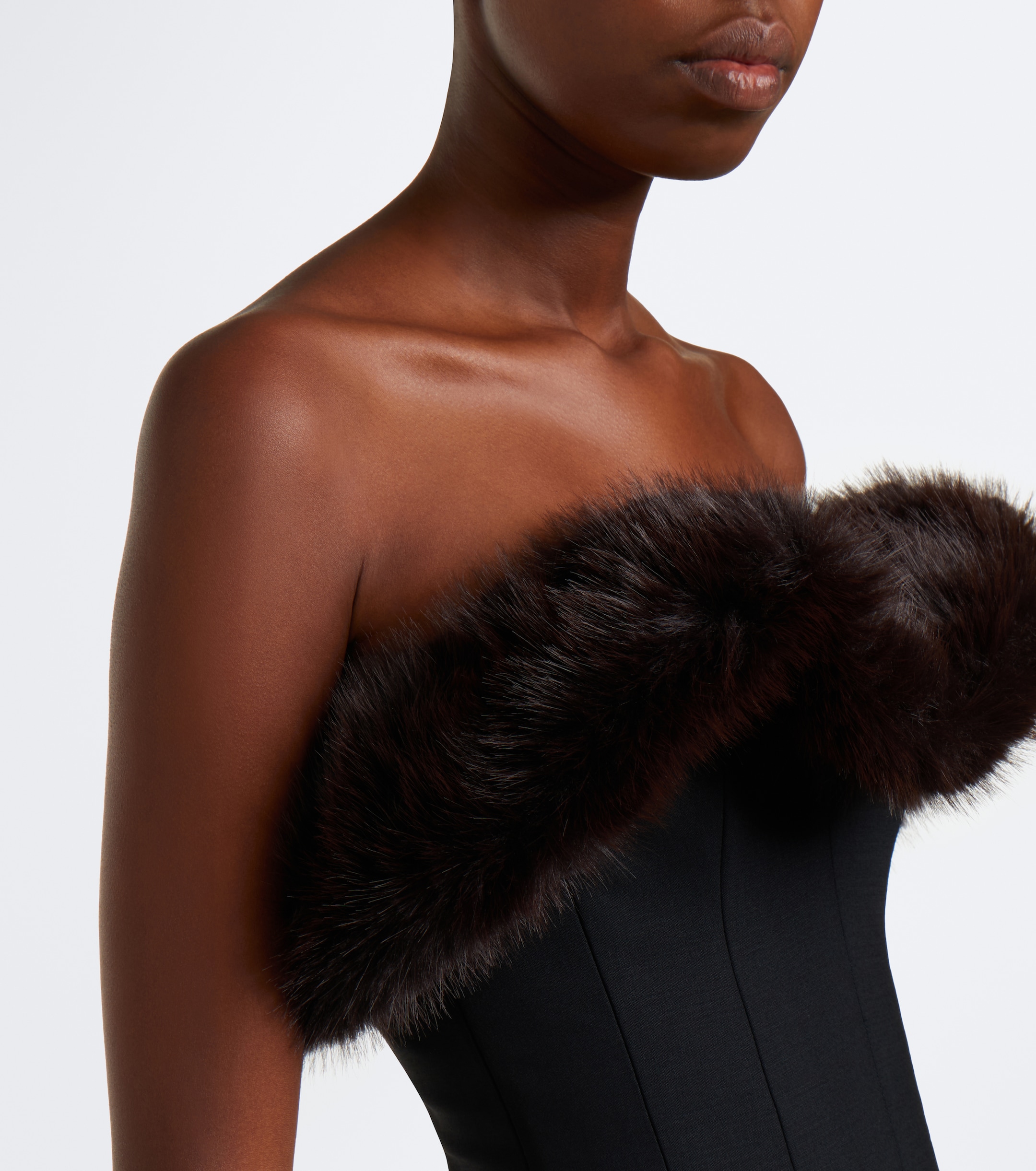 David Koma David Koma Wool-blend corset top