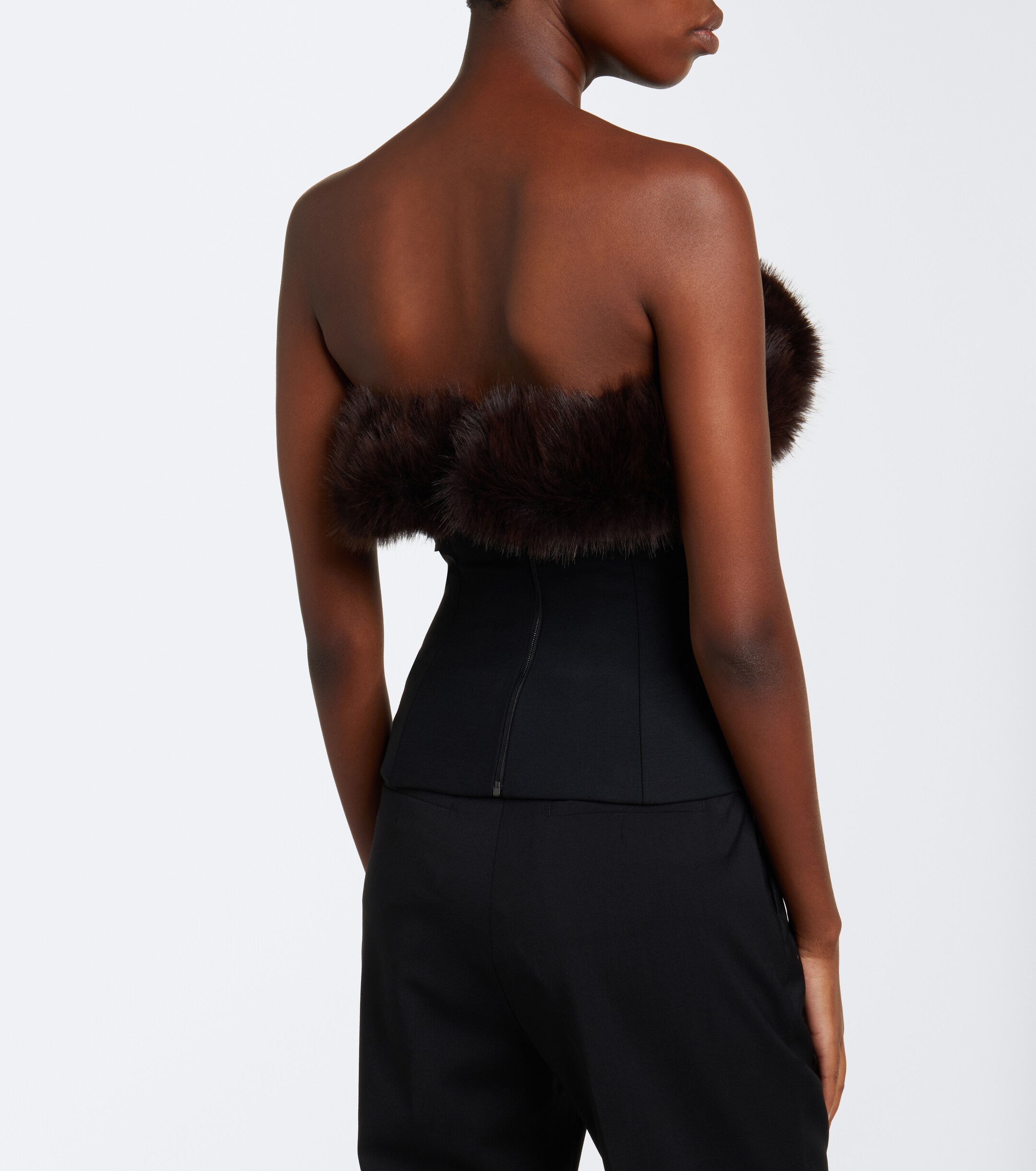 David Koma David Koma Wool-blend corset top