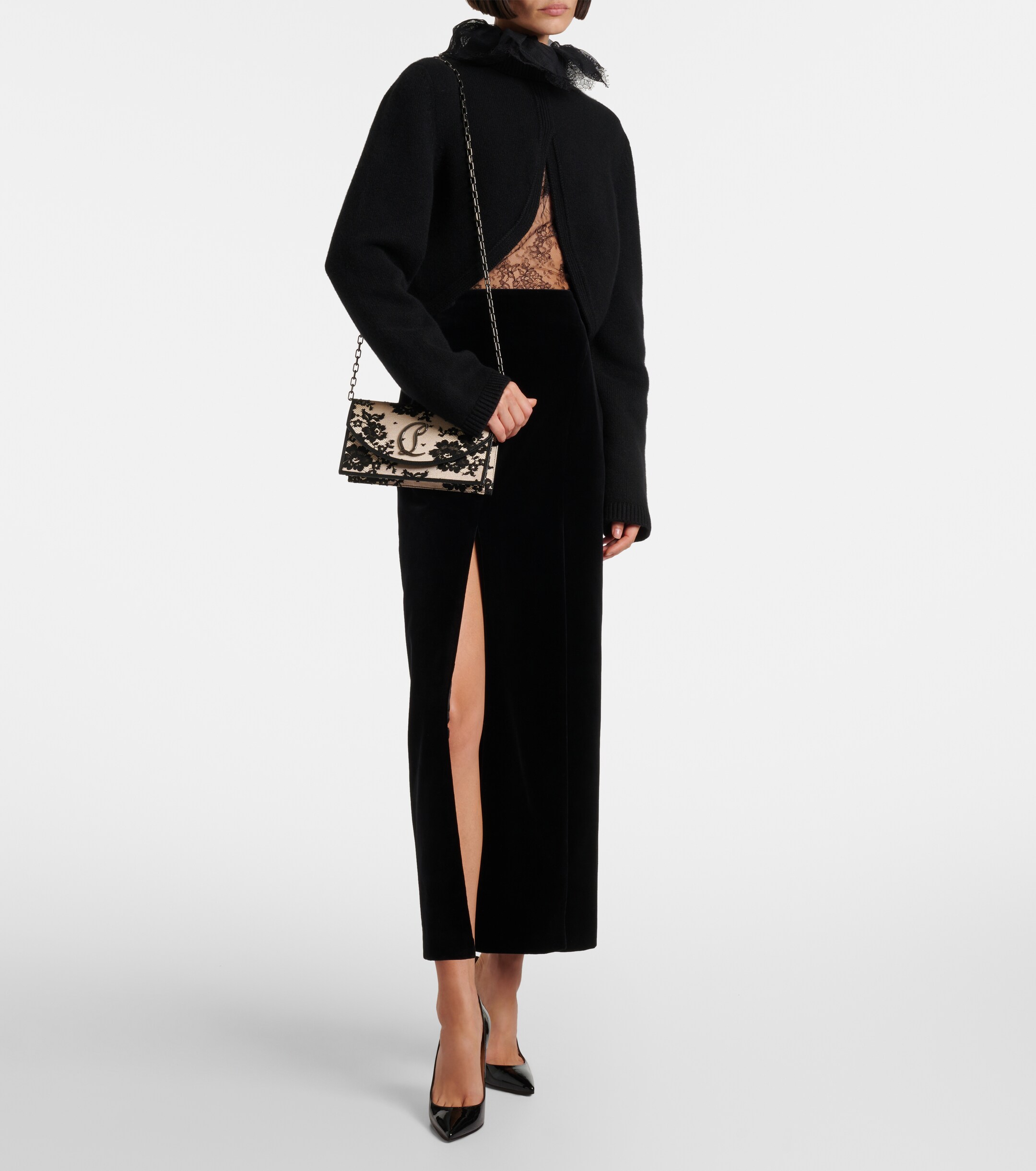 CHRISTIAN LOUBOUTIN Loubi54 Small lace clutch