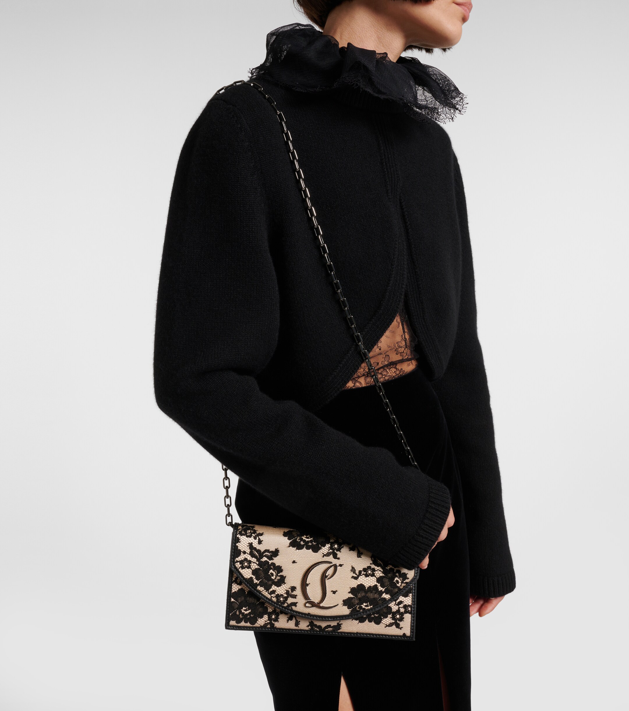 CHRISTIAN LOUBOUTIN Loubi54 Small lace clutch