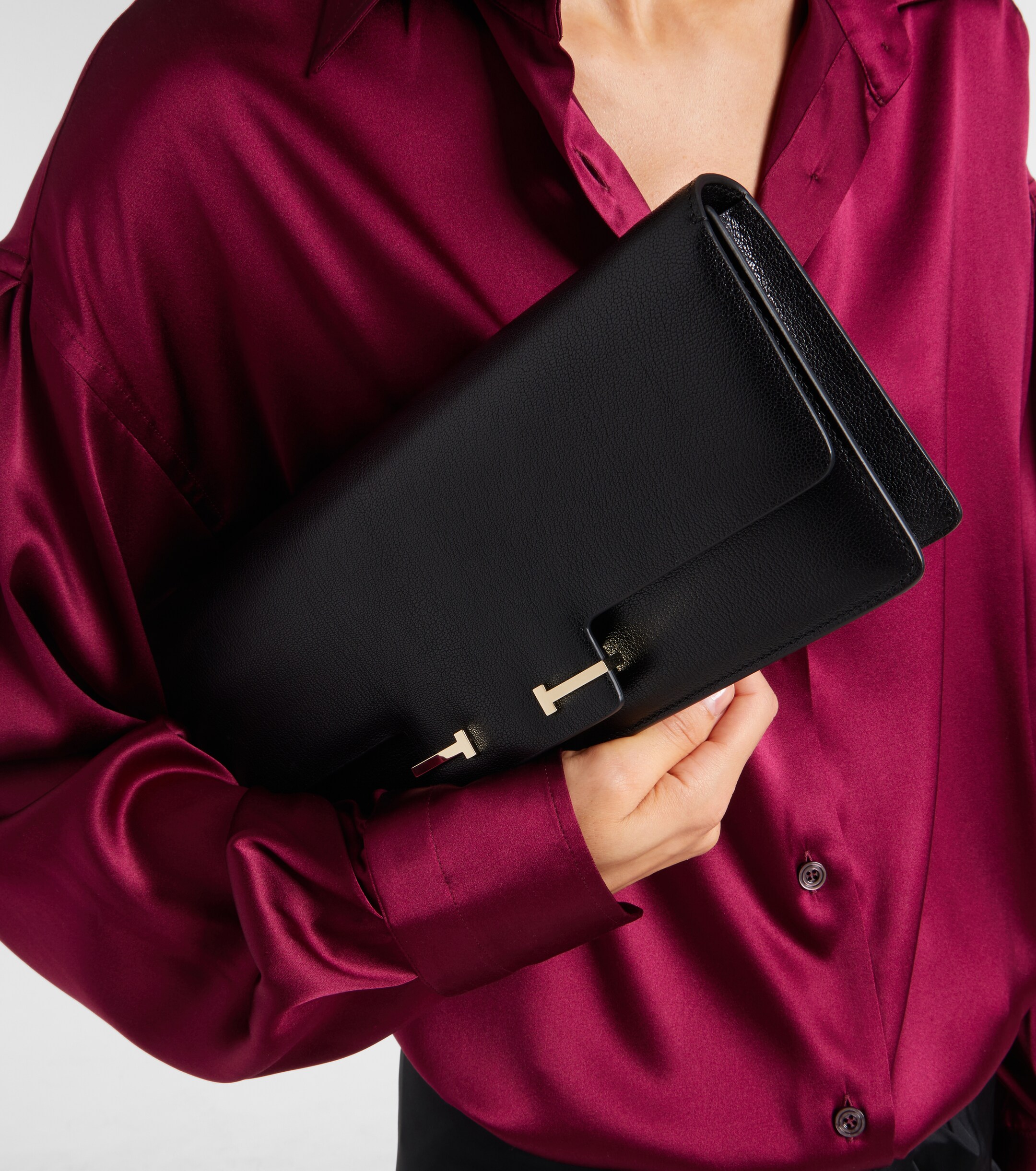 Tom Ford Double T leather shoulder bag