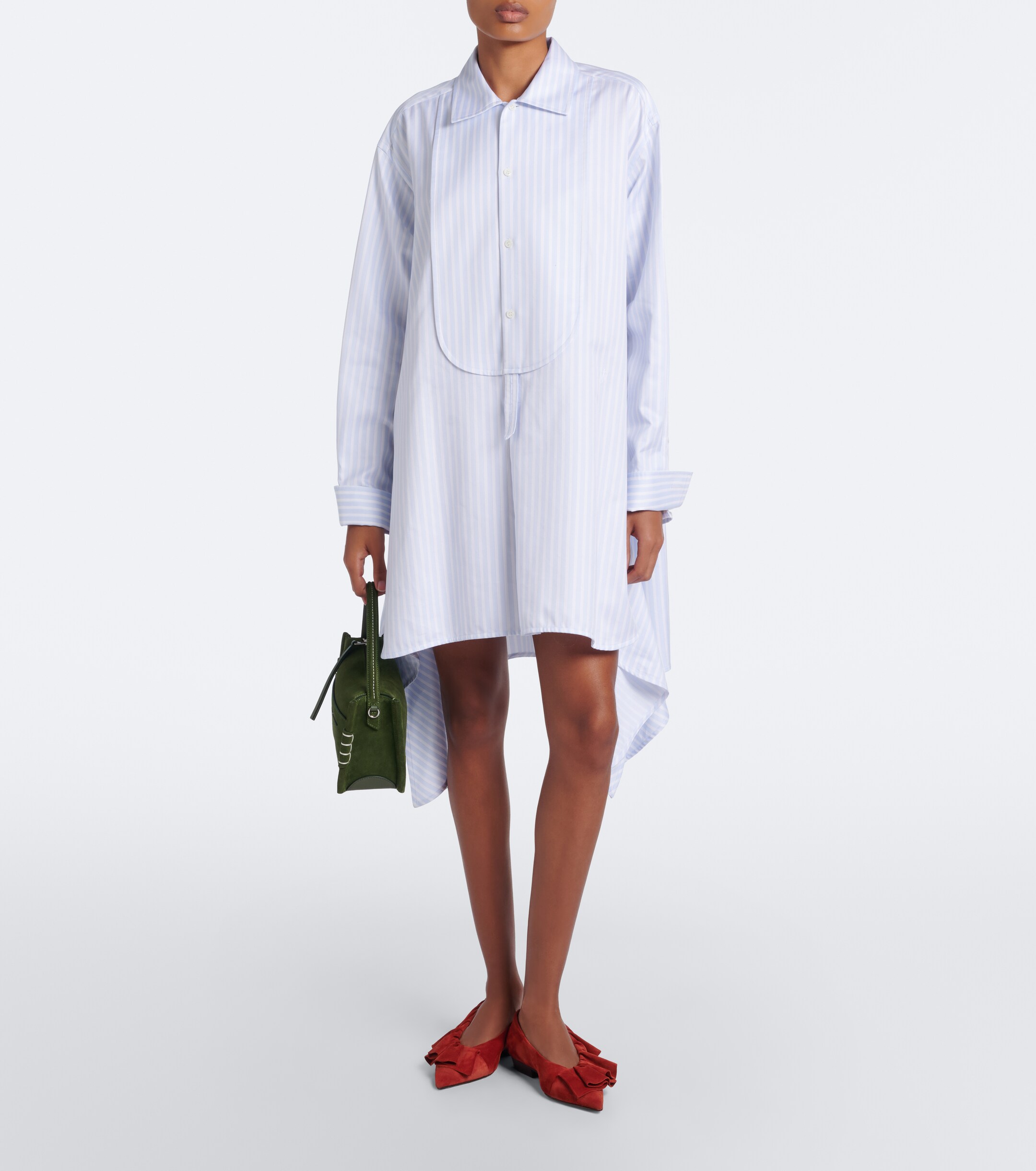 Jw Anderson JW Anderson Striped cotton twill shirt dress