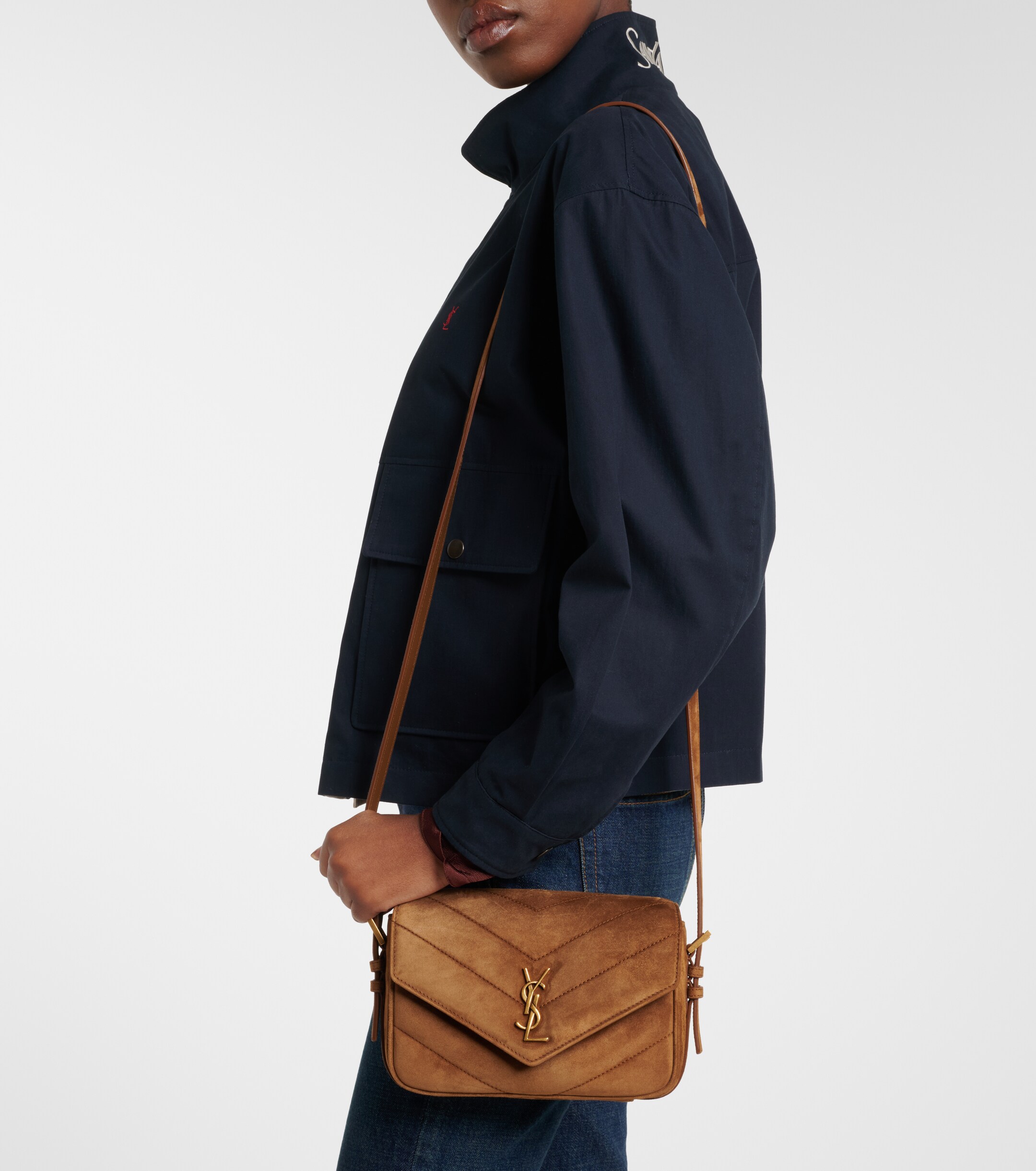 Saint Laurent Loulou Toy matelassé suede crossbody bag