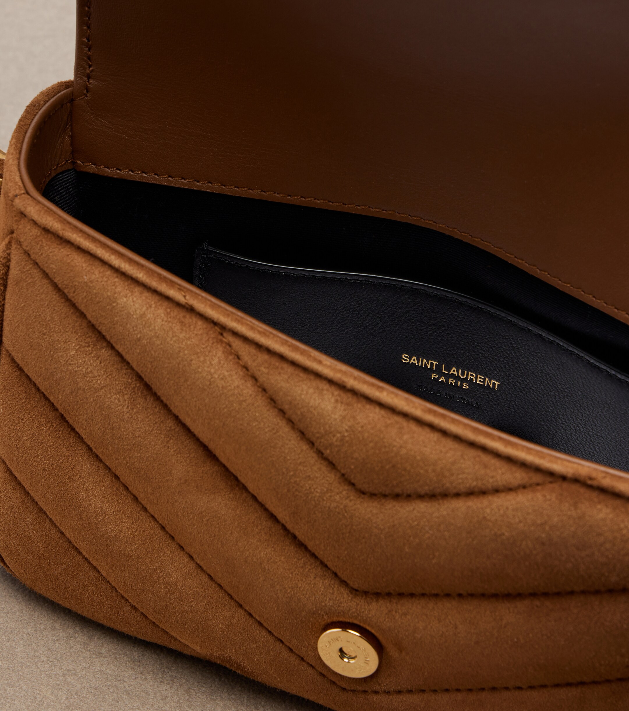 Saint Laurent Loulou Toy matelassé suede crossbody bag