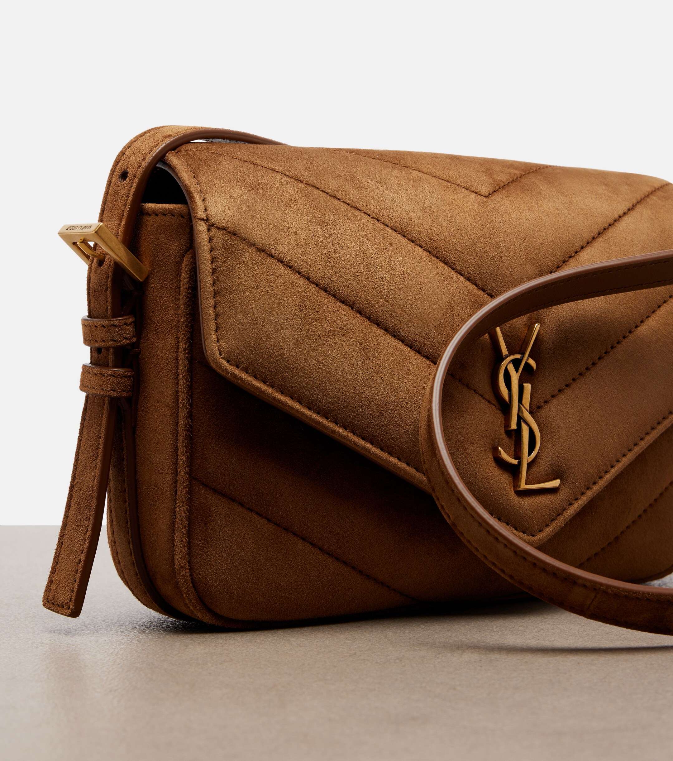 Saint Laurent Loulou Toy matelassé suede crossbody bag