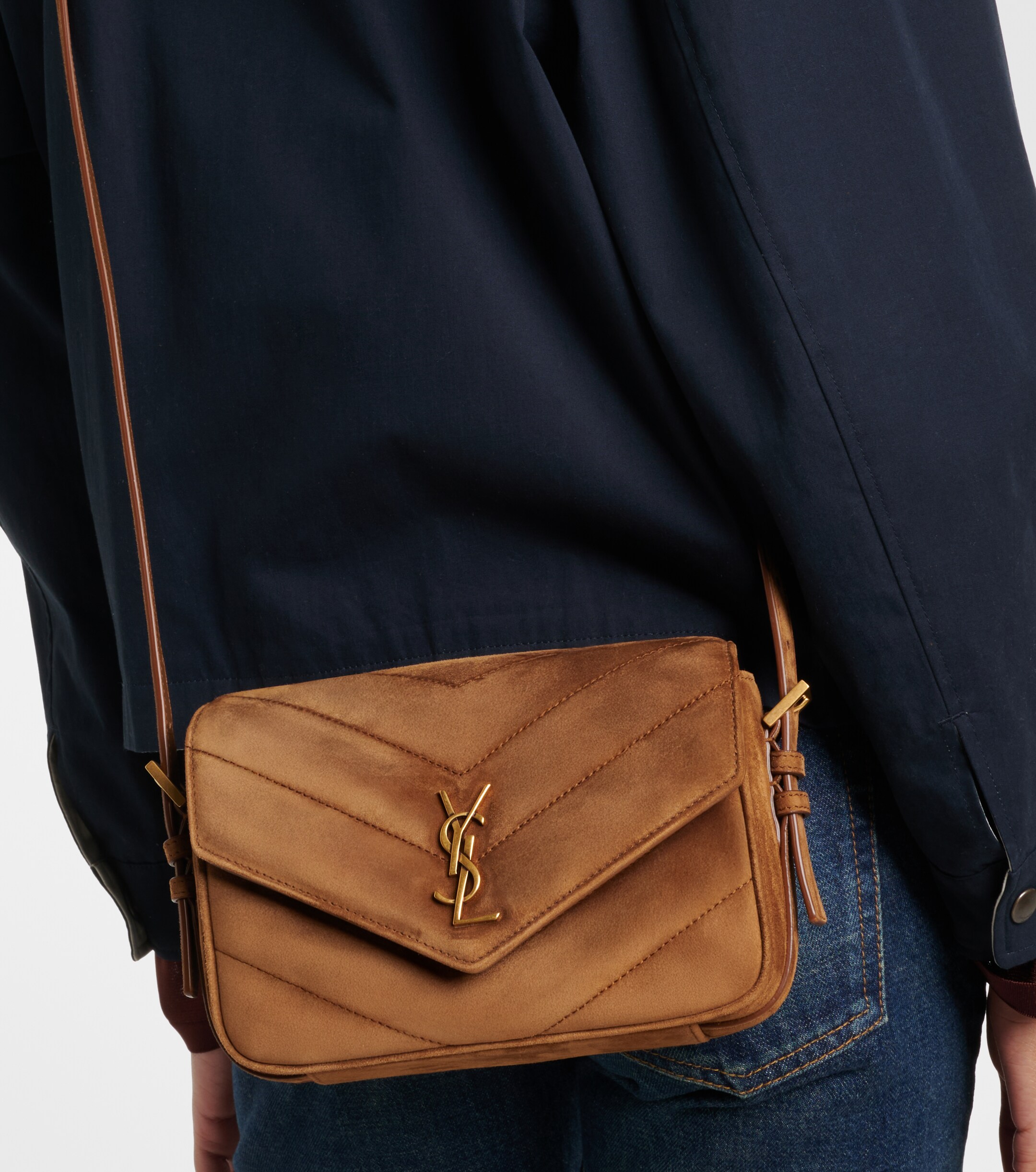 Saint Laurent Loulou Toy matelassé suede crossbody bag