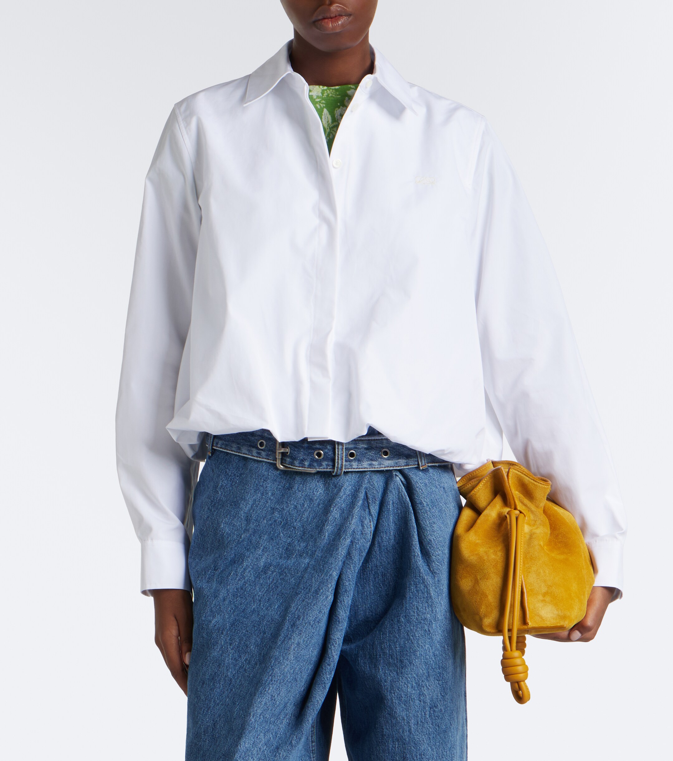 Loewe Loewe Cropped cotton poplin shirt