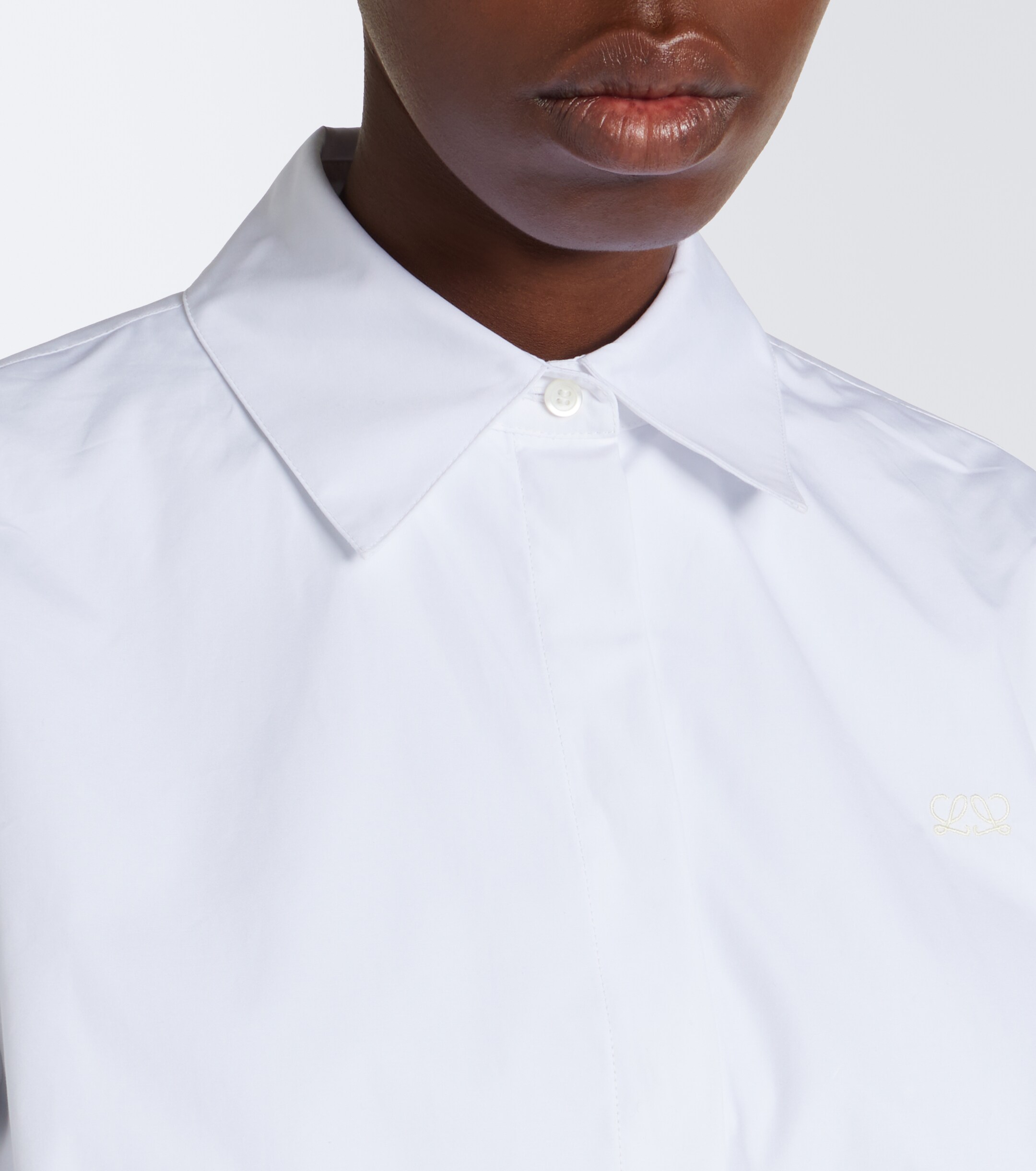 Loewe Loewe Cropped cotton poplin shirt