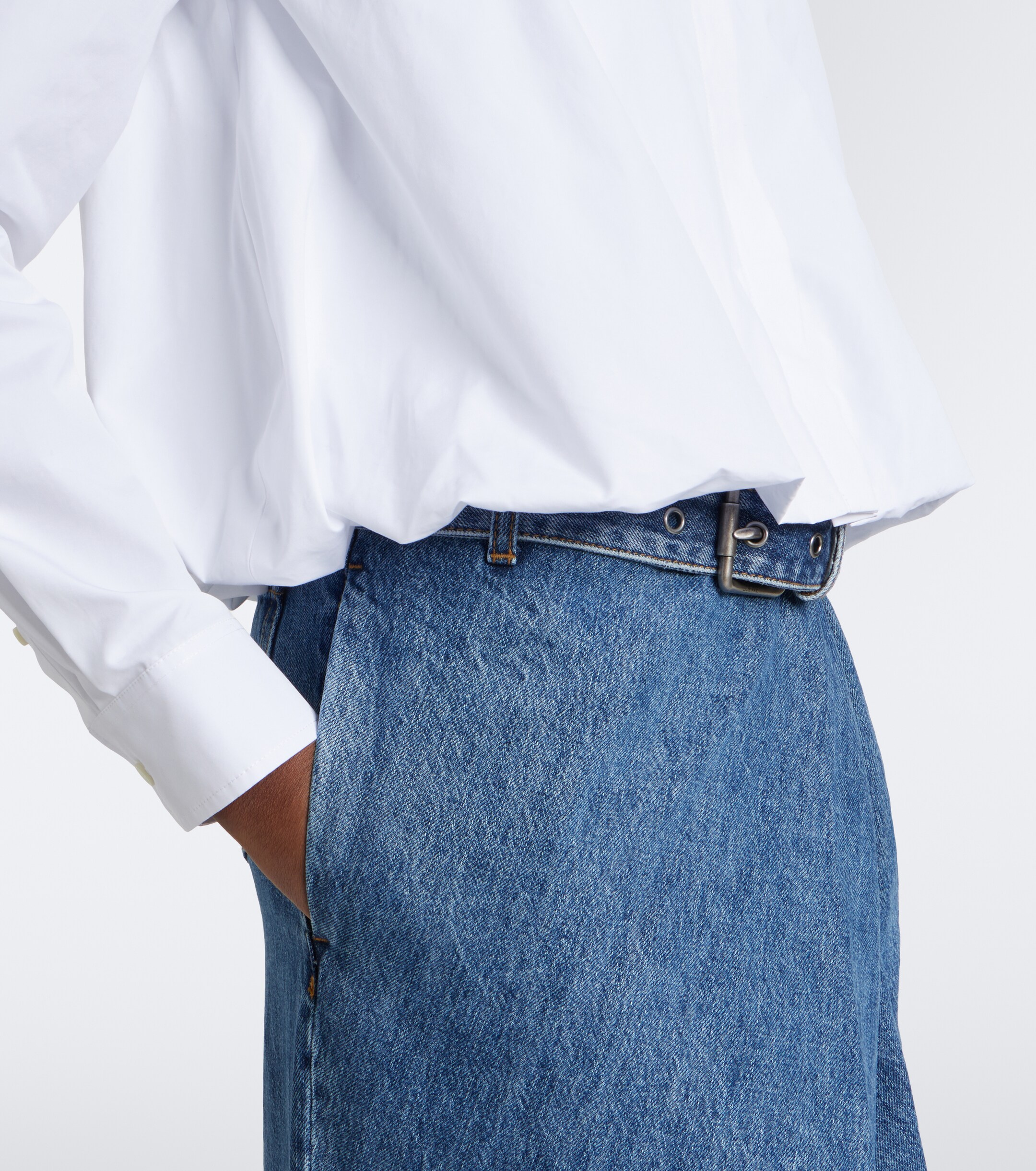 Loewe Loewe Cropped cotton poplin shirt