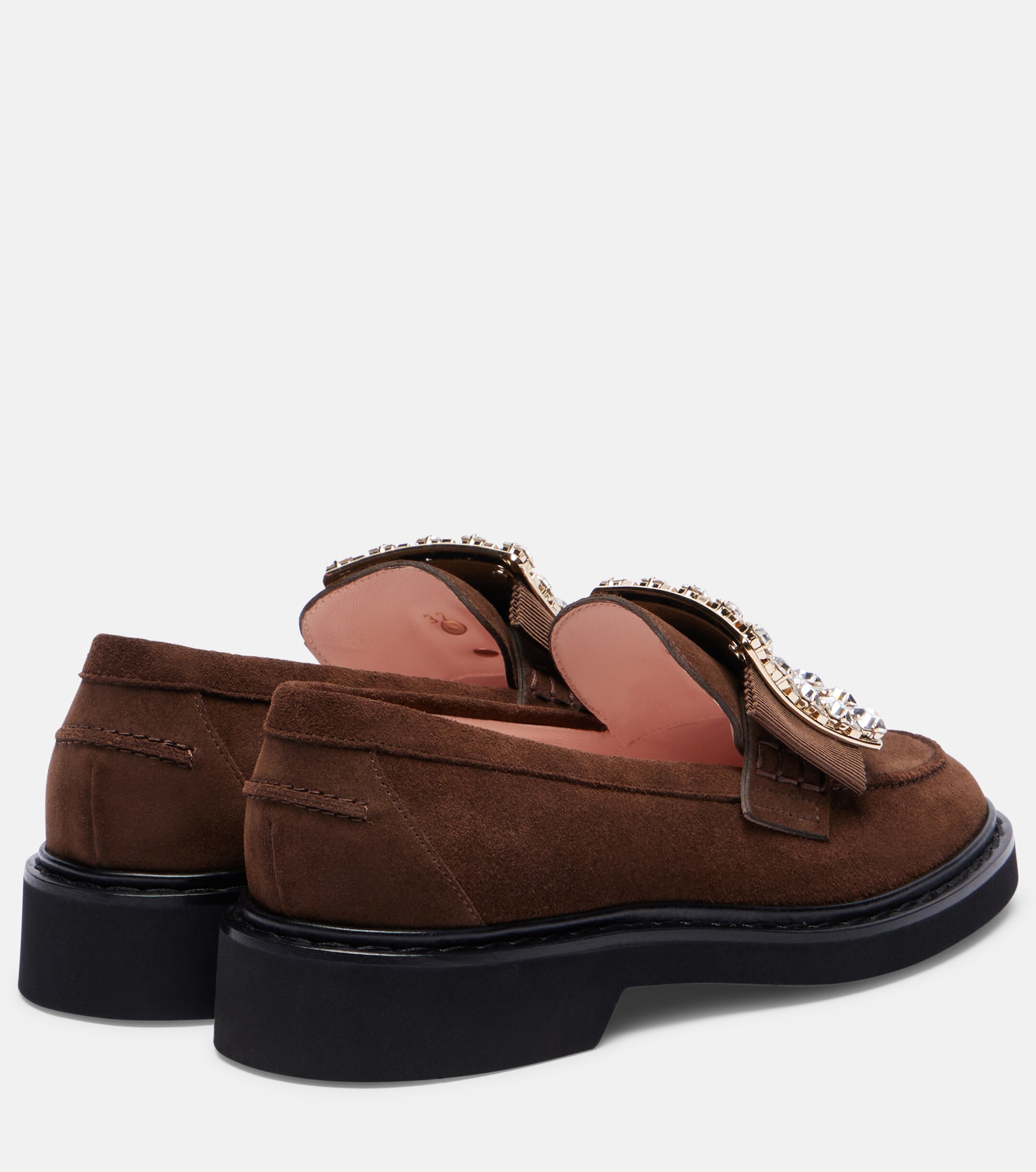 ROGER VIVIER Roger Vivier Viv' Rangers 25 embellished suede loafers