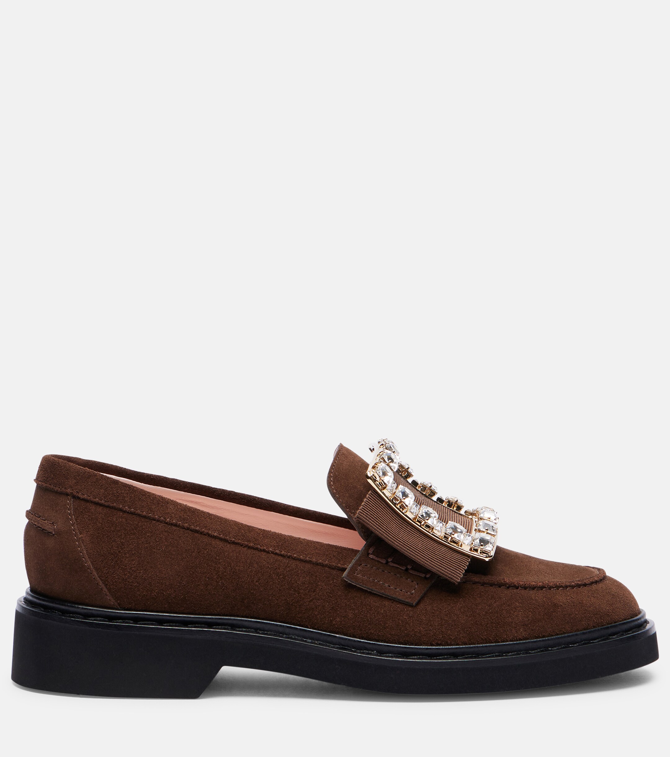 ROGER VIVIER Roger Vivier Viv' Rangers 25 embellished suede loafers