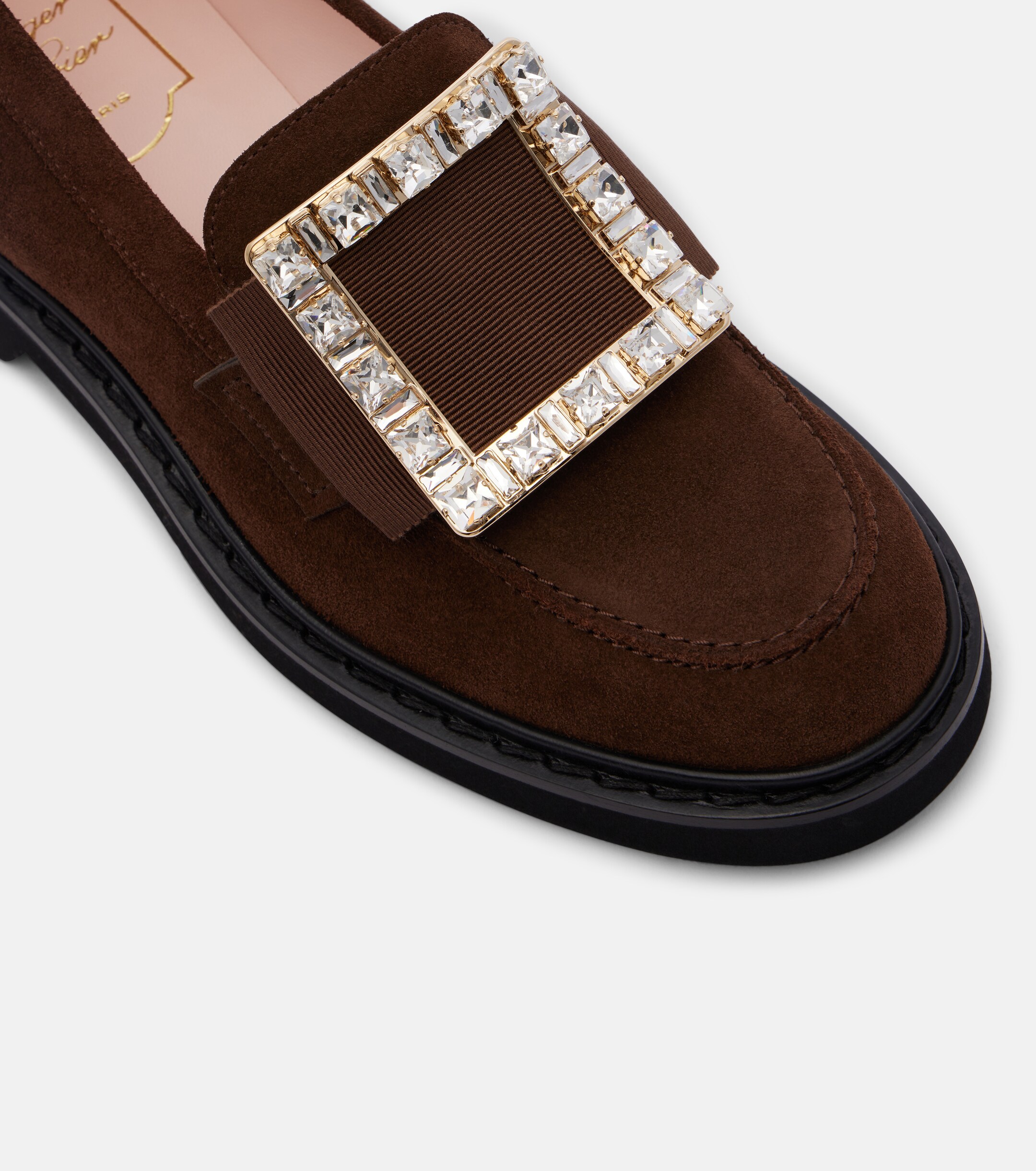 ROGER VIVIER Roger Vivier Viv' Rangers 25 embellished suede loafers