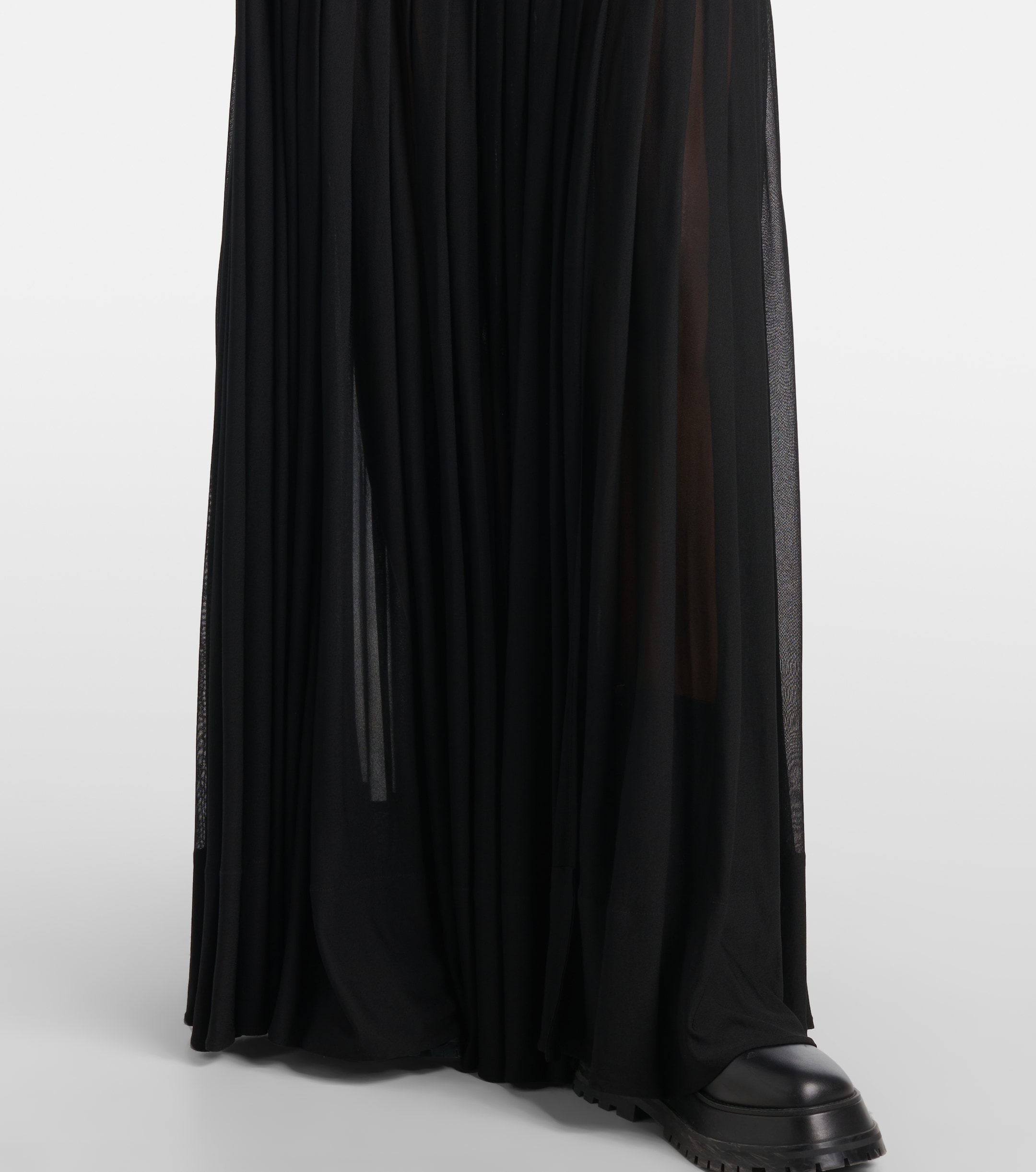 Burberry Pleated cotton-blend maxi skirt thumbnail