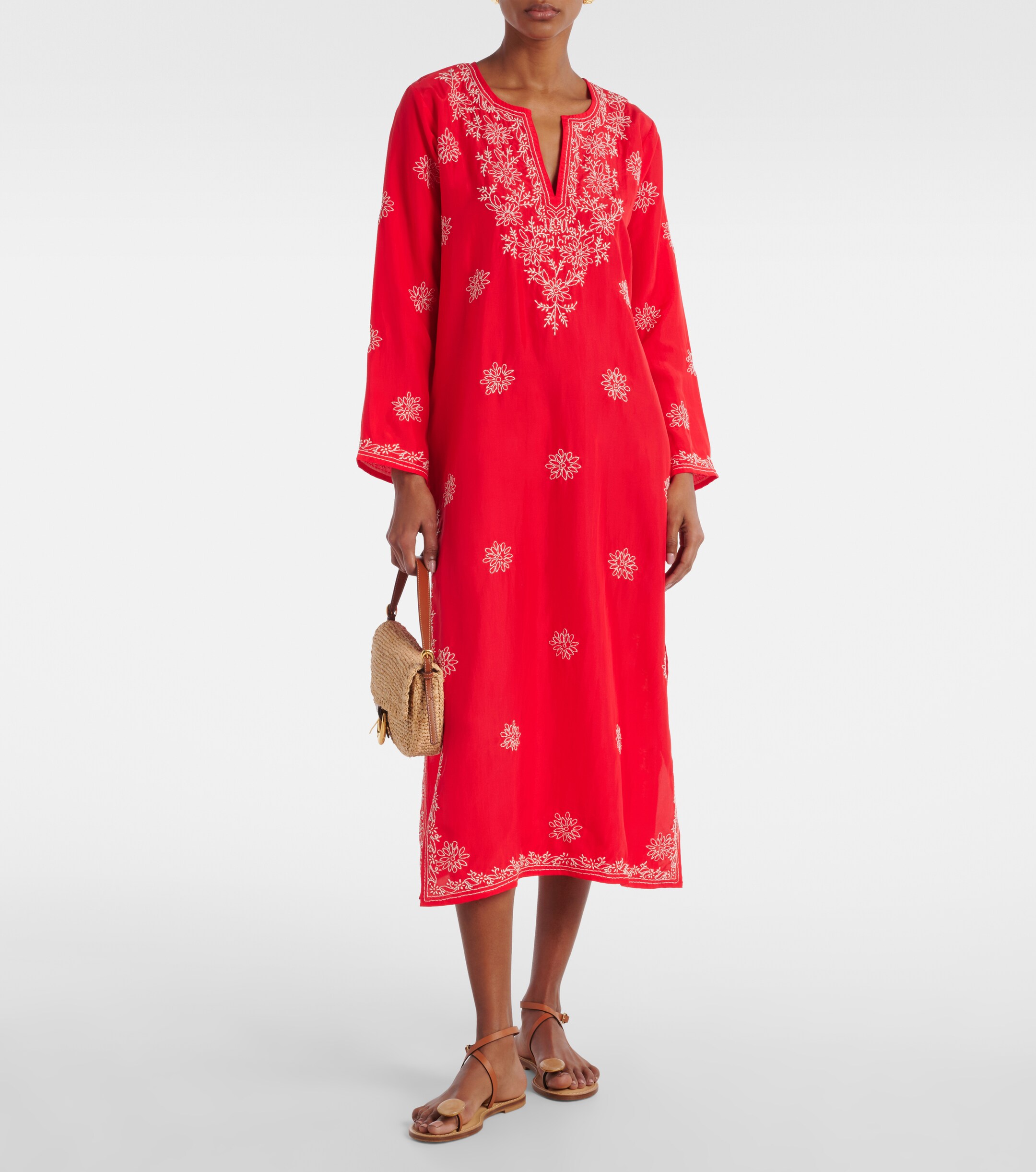 Juliet Dunn Juliet Dunn Embroidered silk kaftan