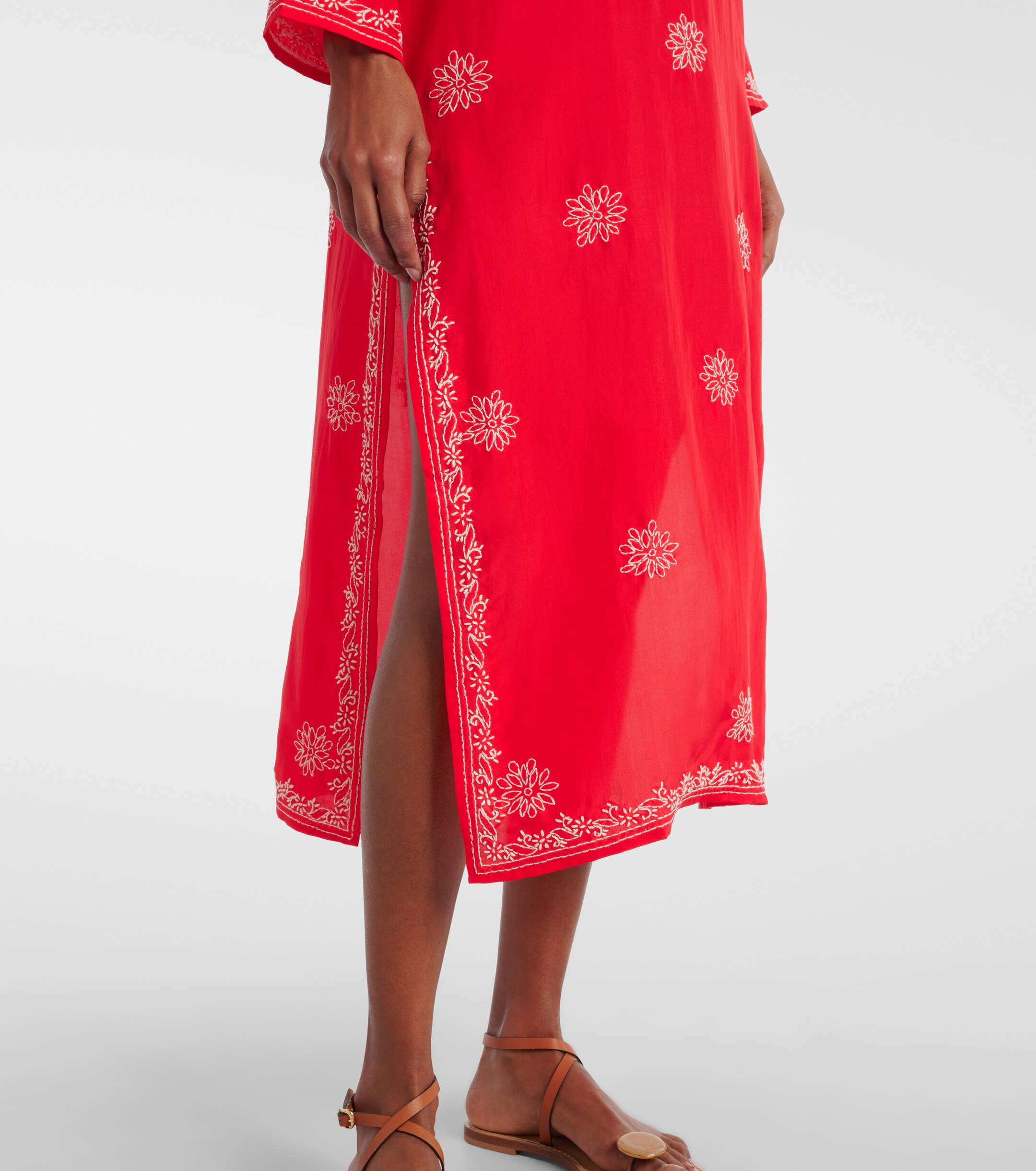 Juliet Dunn Juliet Dunn Embroidered silk kaftan