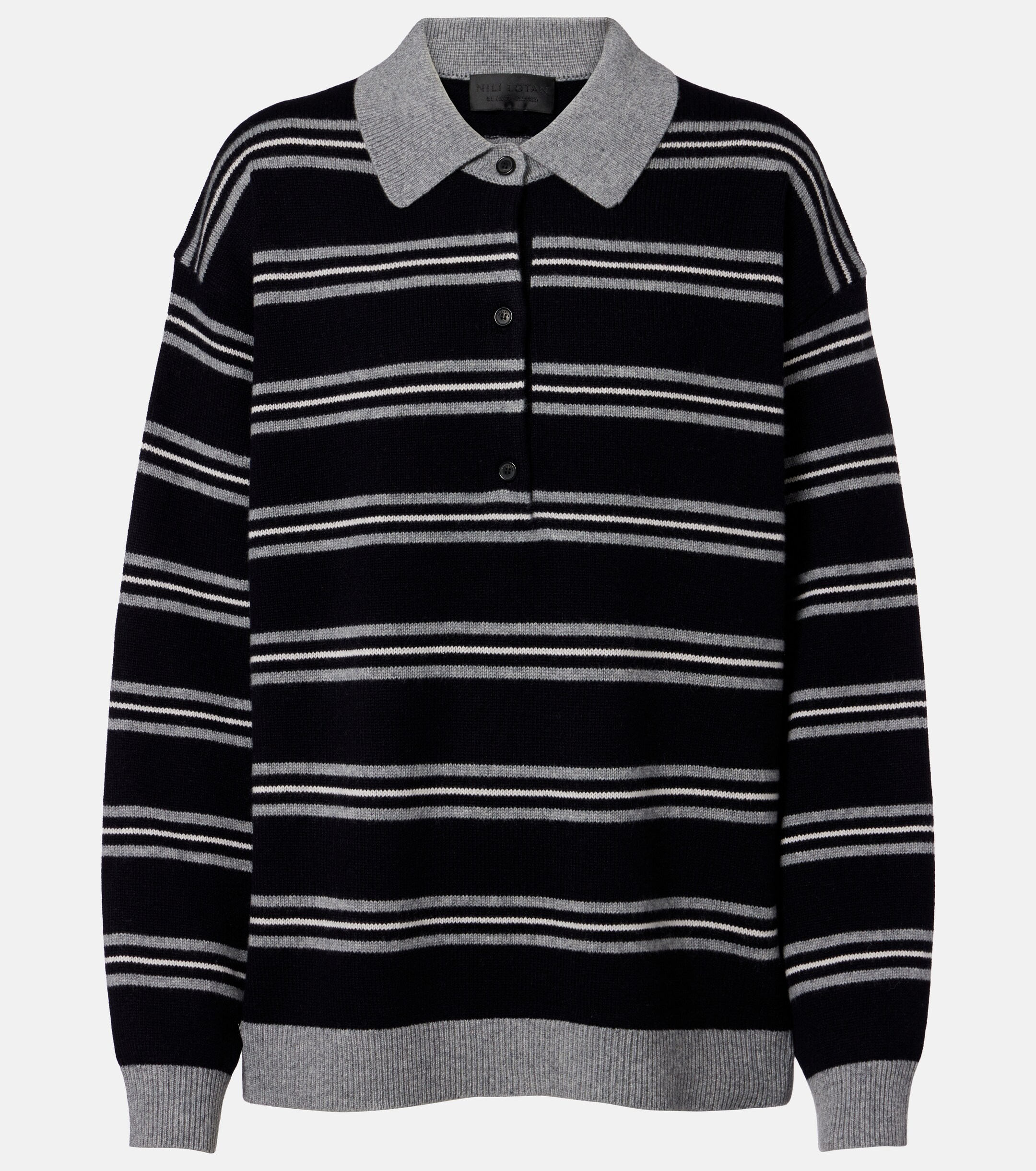 Nili Lotan Galvez striped cashmere polo sweater