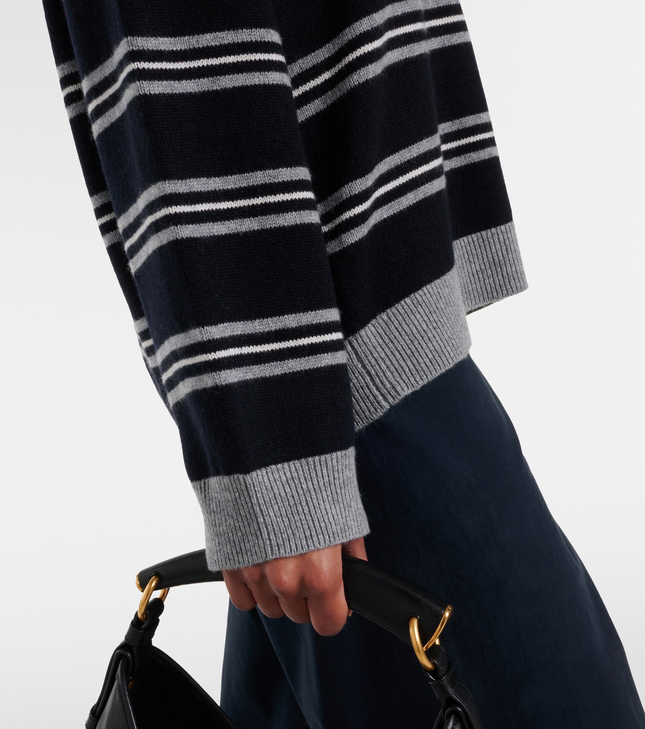 Nili Lotan Galvez striped cashmere polo sweater