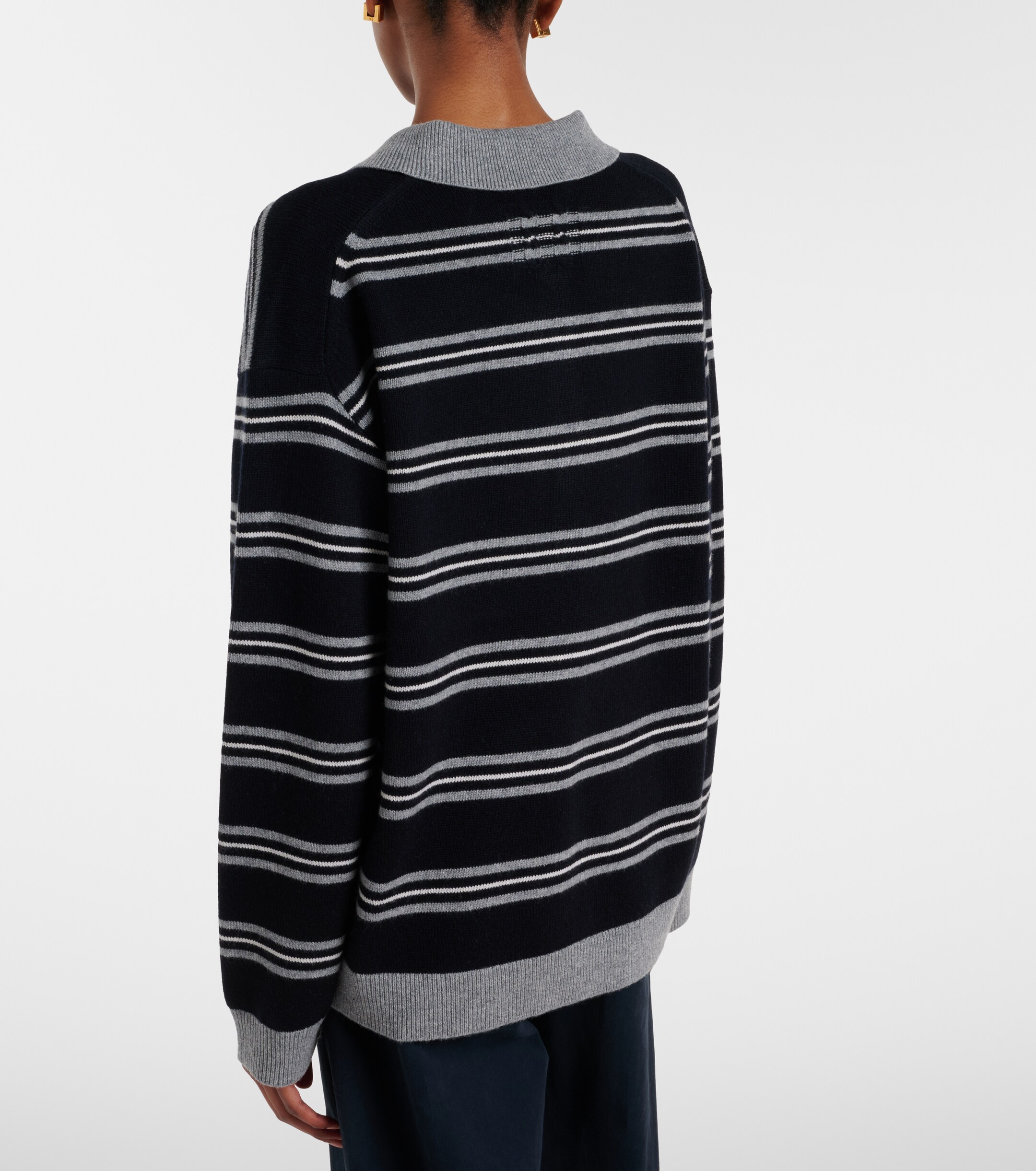 Nili Lotan Galvez striped cashmere polo sweater