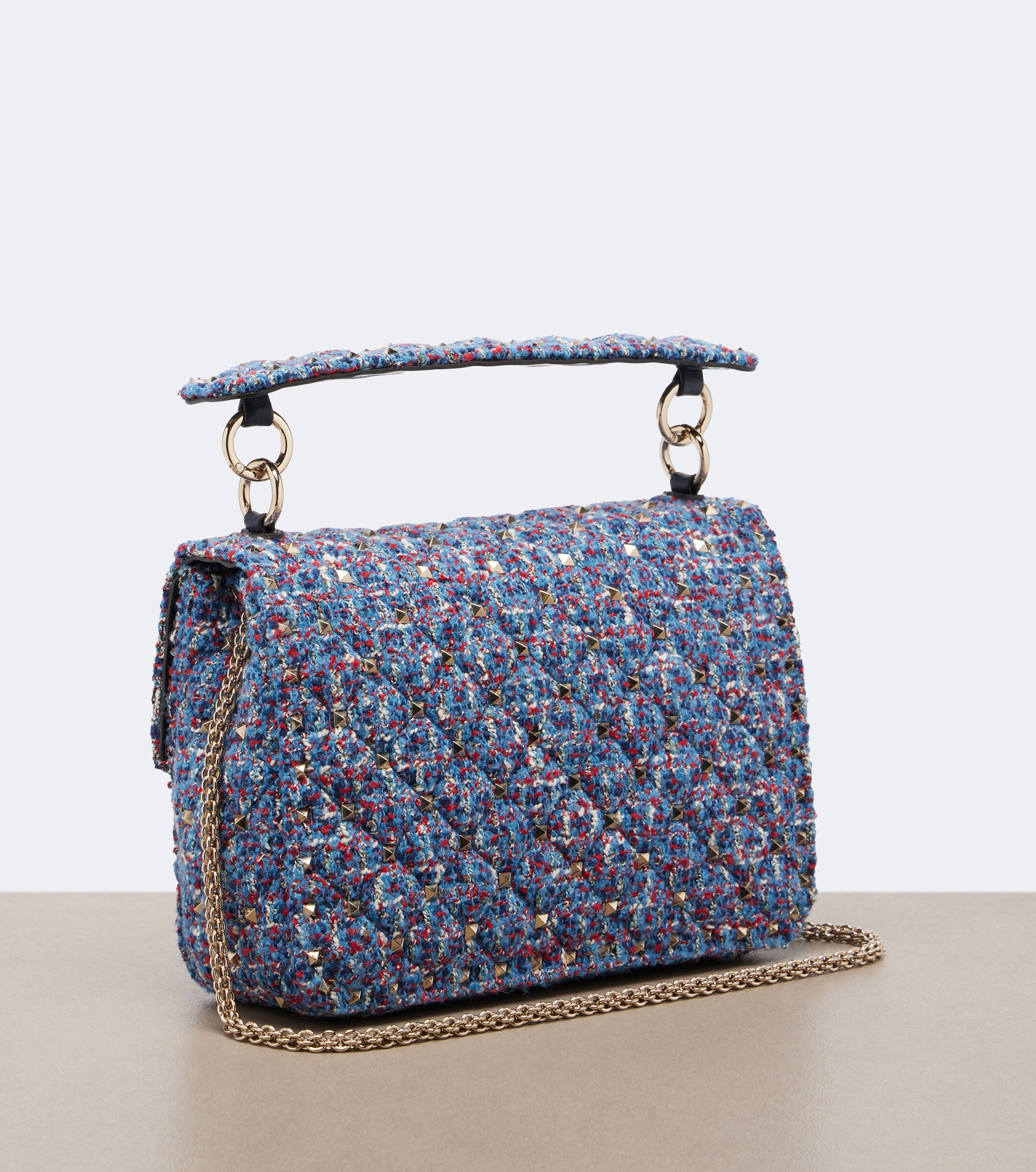 Valentino Garavani Rockstud Spike Medium tweed top-handle bag thumbnail