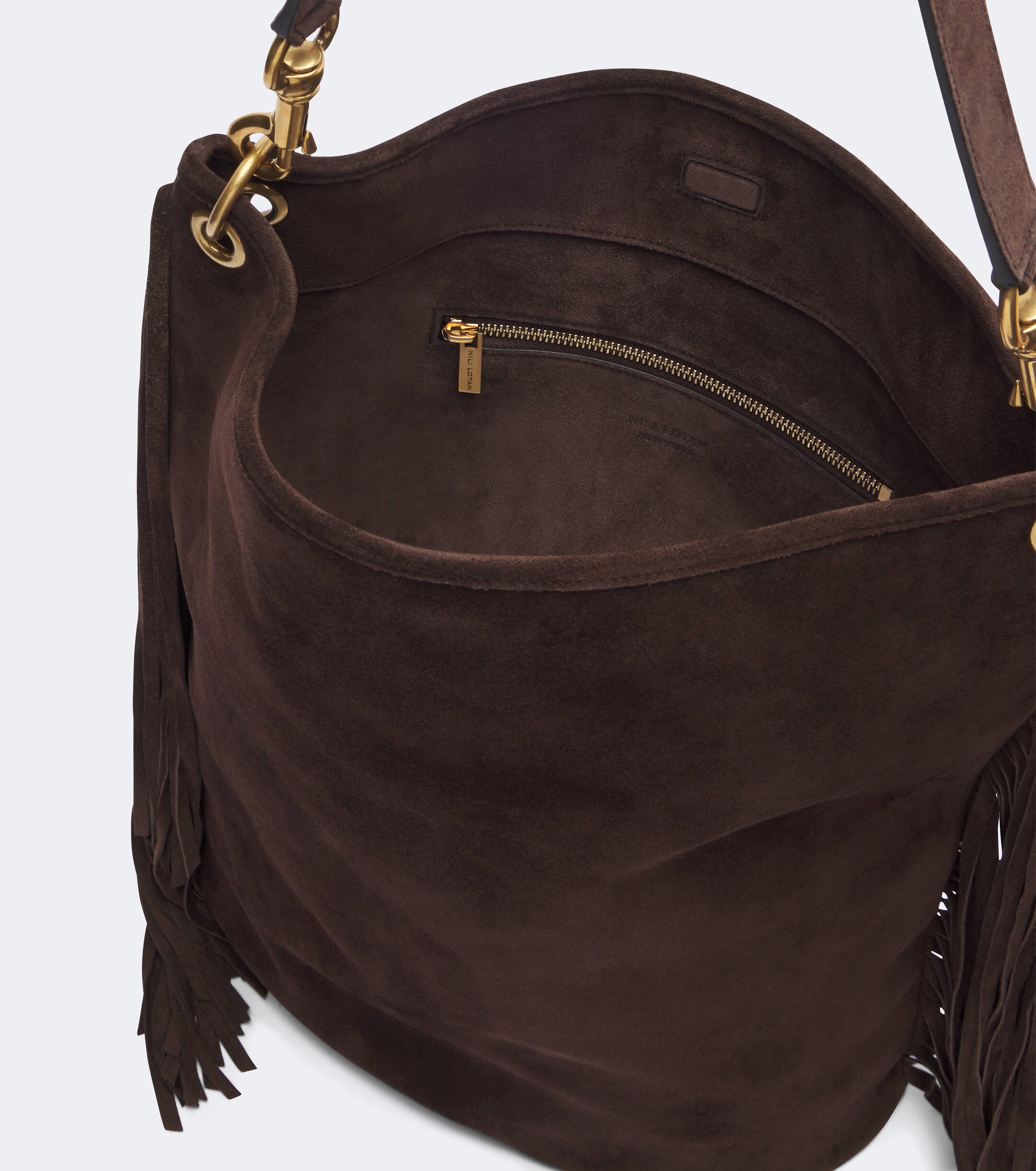 Nili Lotan Asher fringed suede shoulder bag