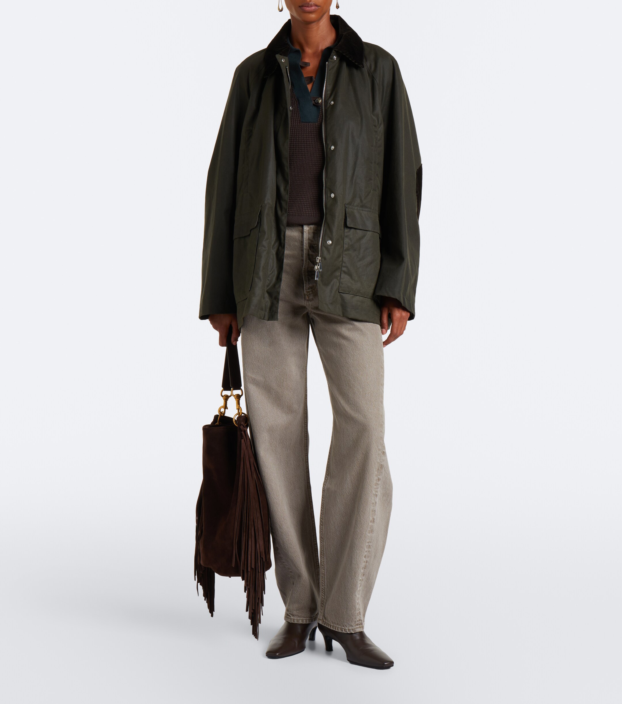 Nili Lotan Asher fringed suede shoulder bag