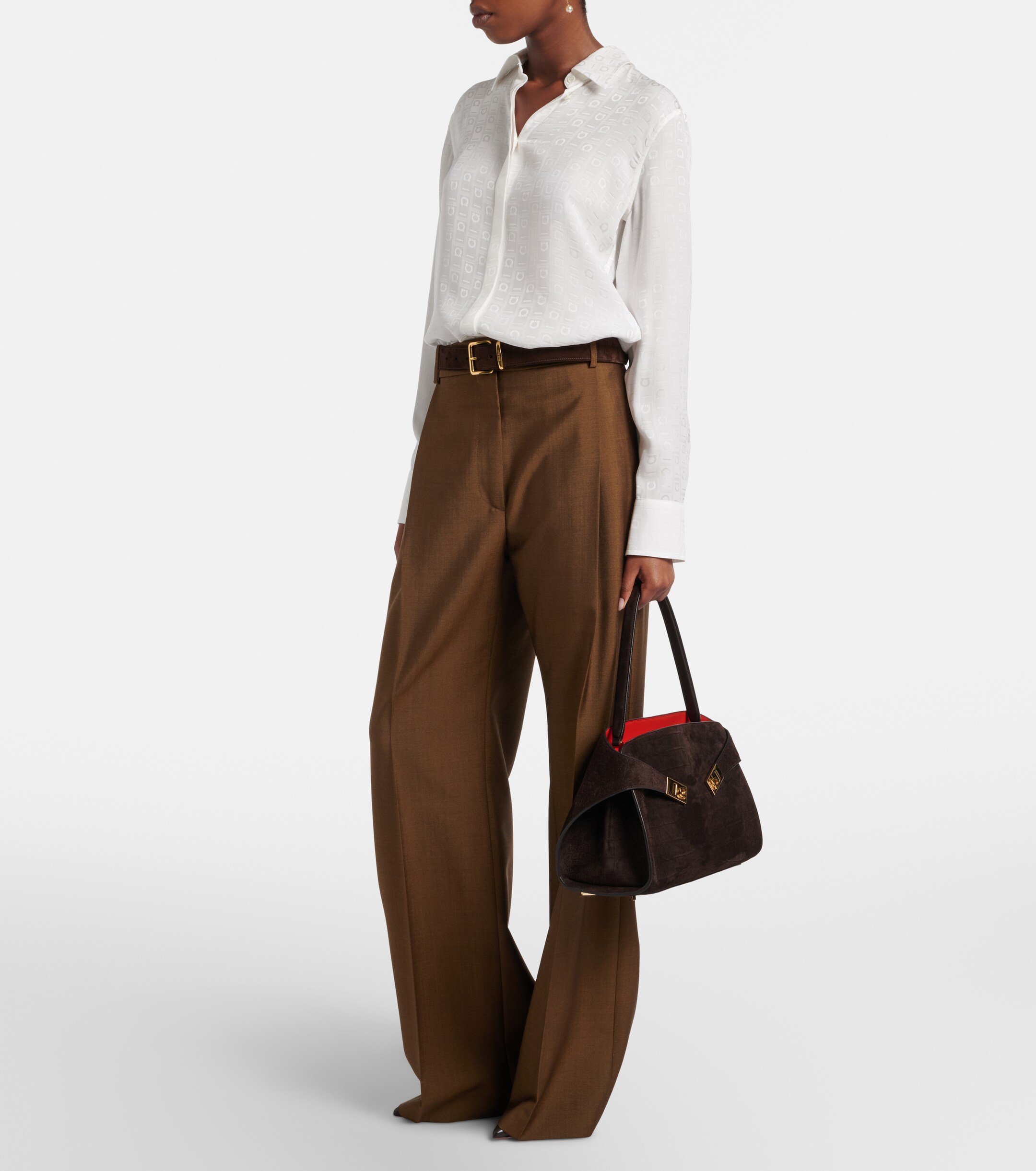 Ferragamo Hug Small suede shoulder bag