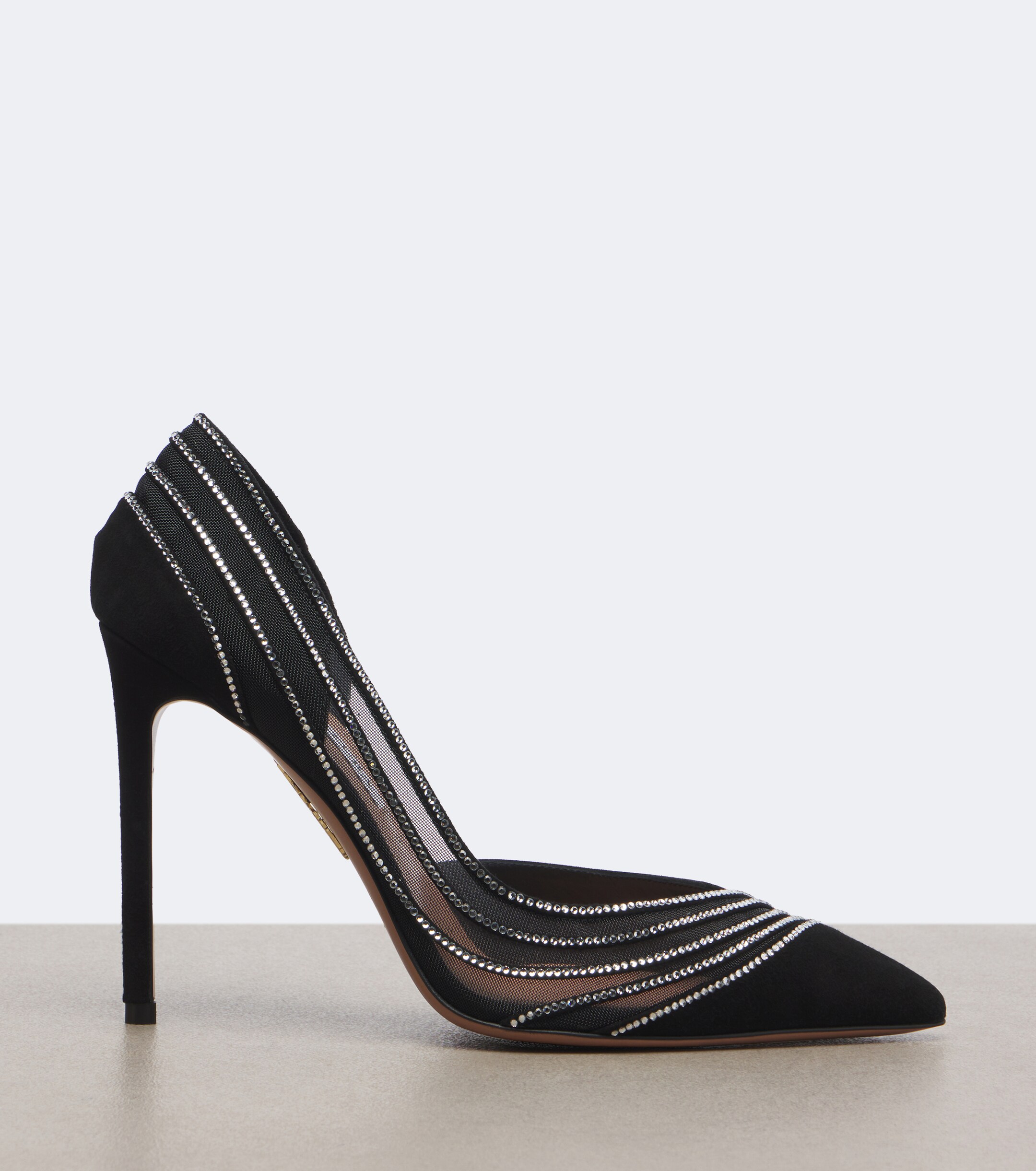 AQUAZZURA Aquazzura Dream Girl embellished mesh and suede pumps