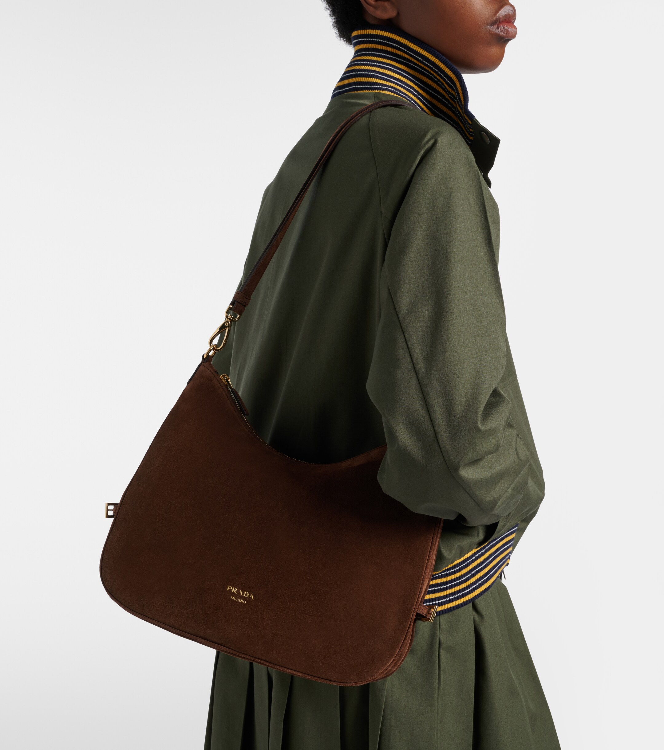 Prada Prada Aimée Large suede shoulder bag