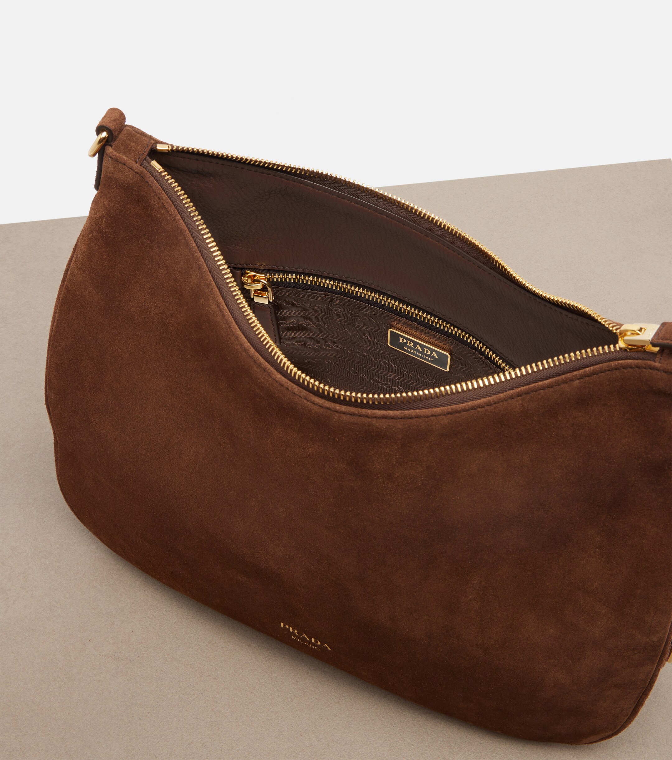 Prada Prada Aimée Large suede shoulder bag