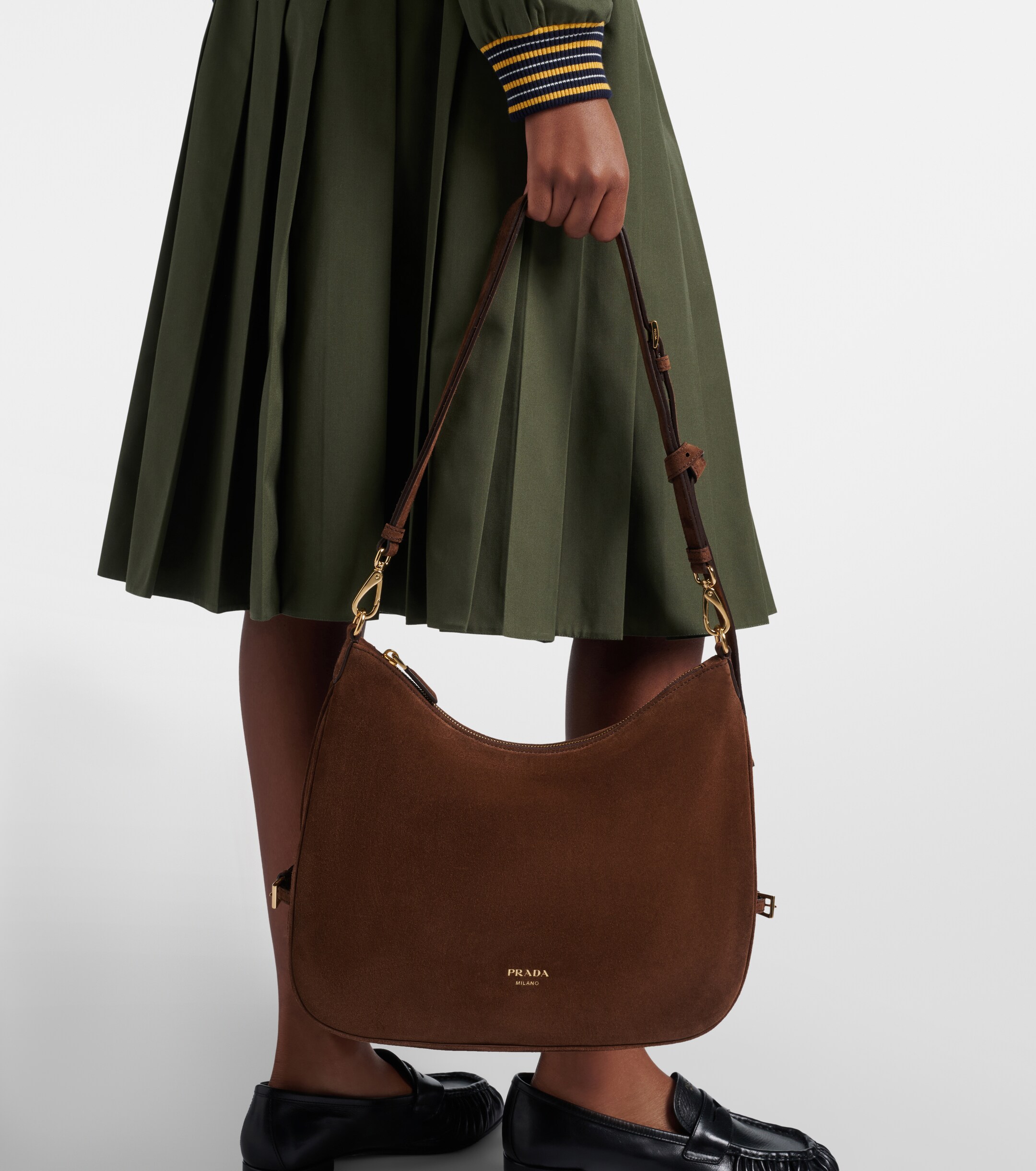 Prada Prada Aimée Large suede shoulder bag
