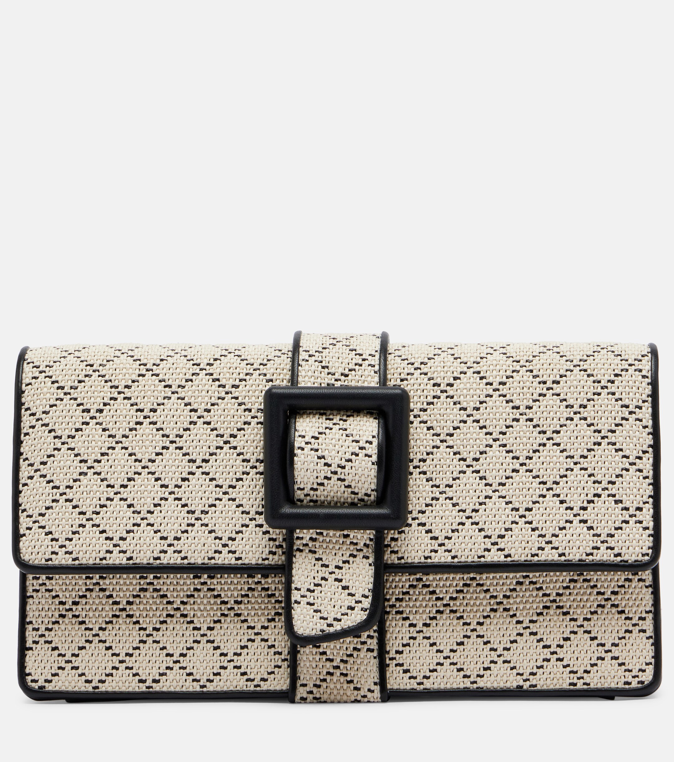 MANOLO BLAHNIK Maycap raffia-effect clutch