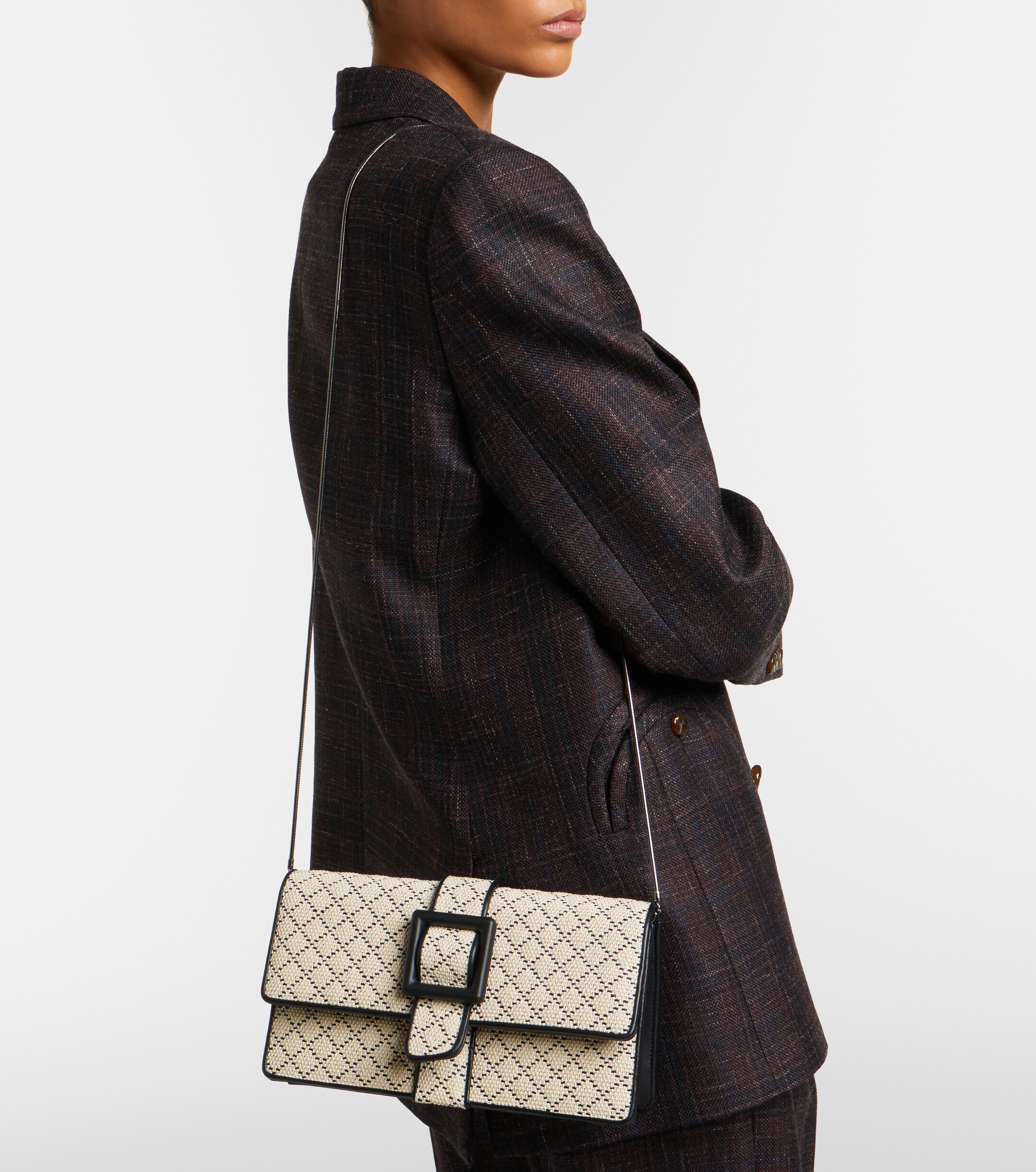 MANOLO BLAHNIK Maycap raffia-effect clutch