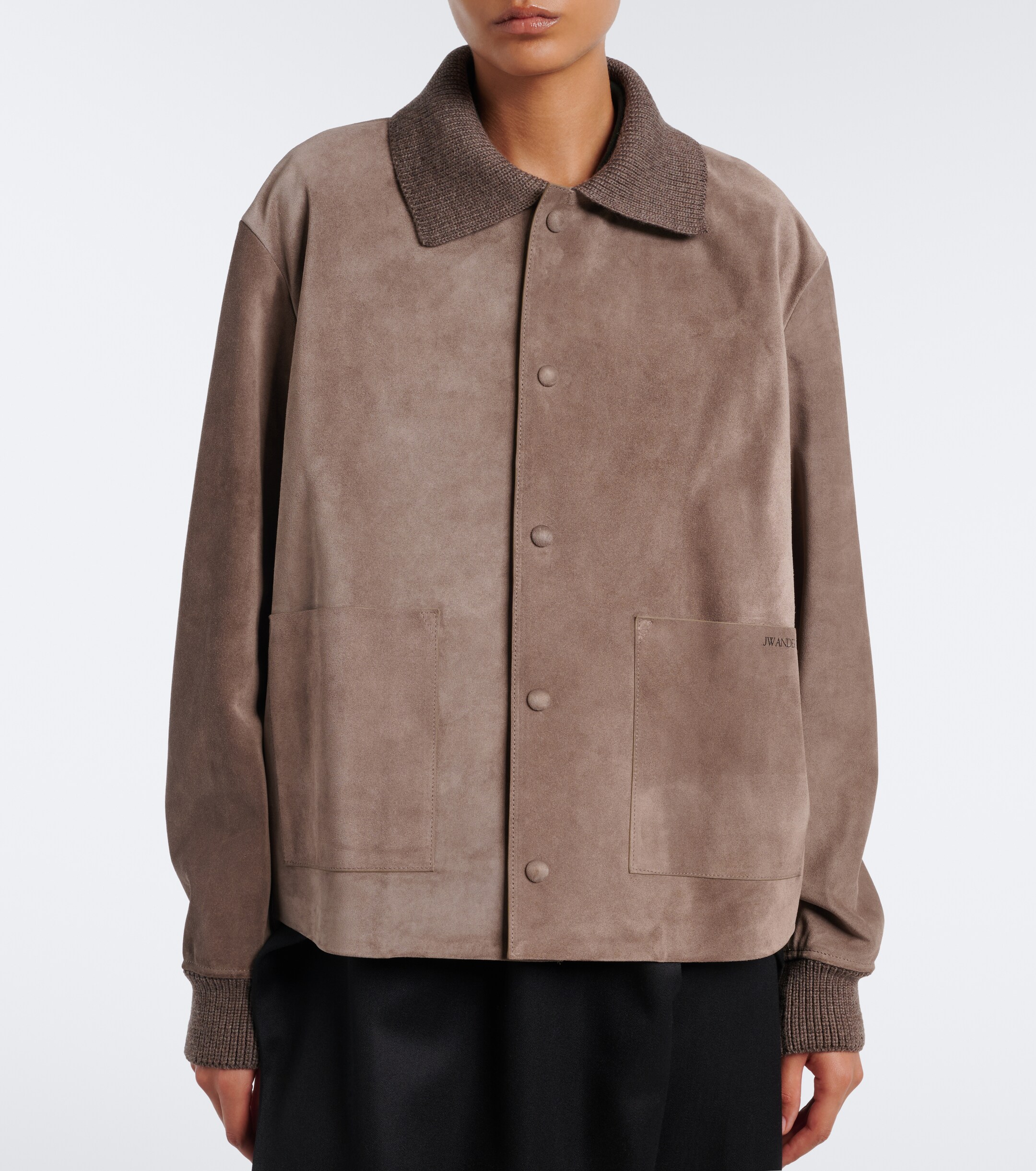Jw Anderson JW Anderson Wool-trimmed suede blouson jacket