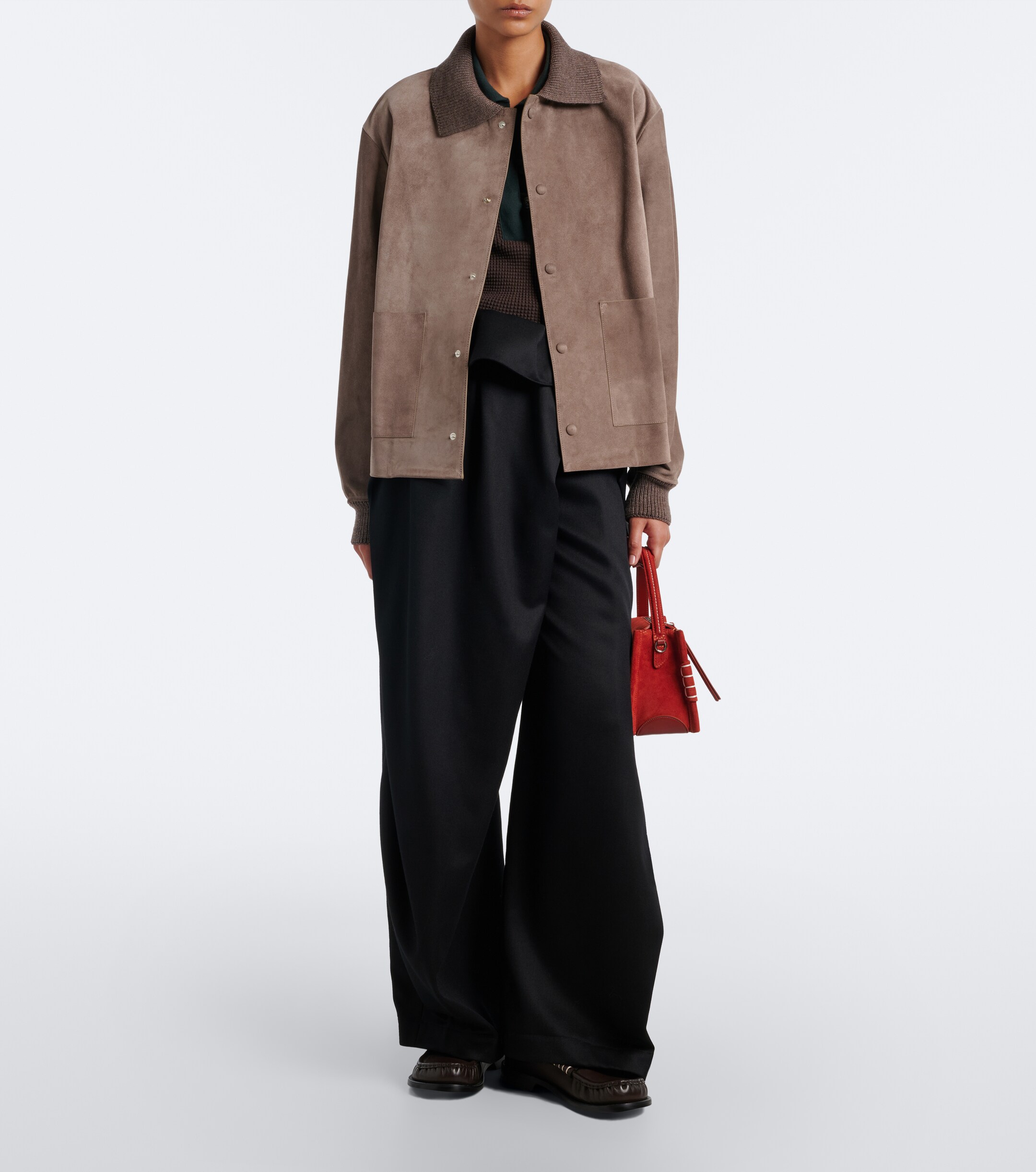 Jw Anderson JW Anderson Wool-trimmed suede blouson jacket