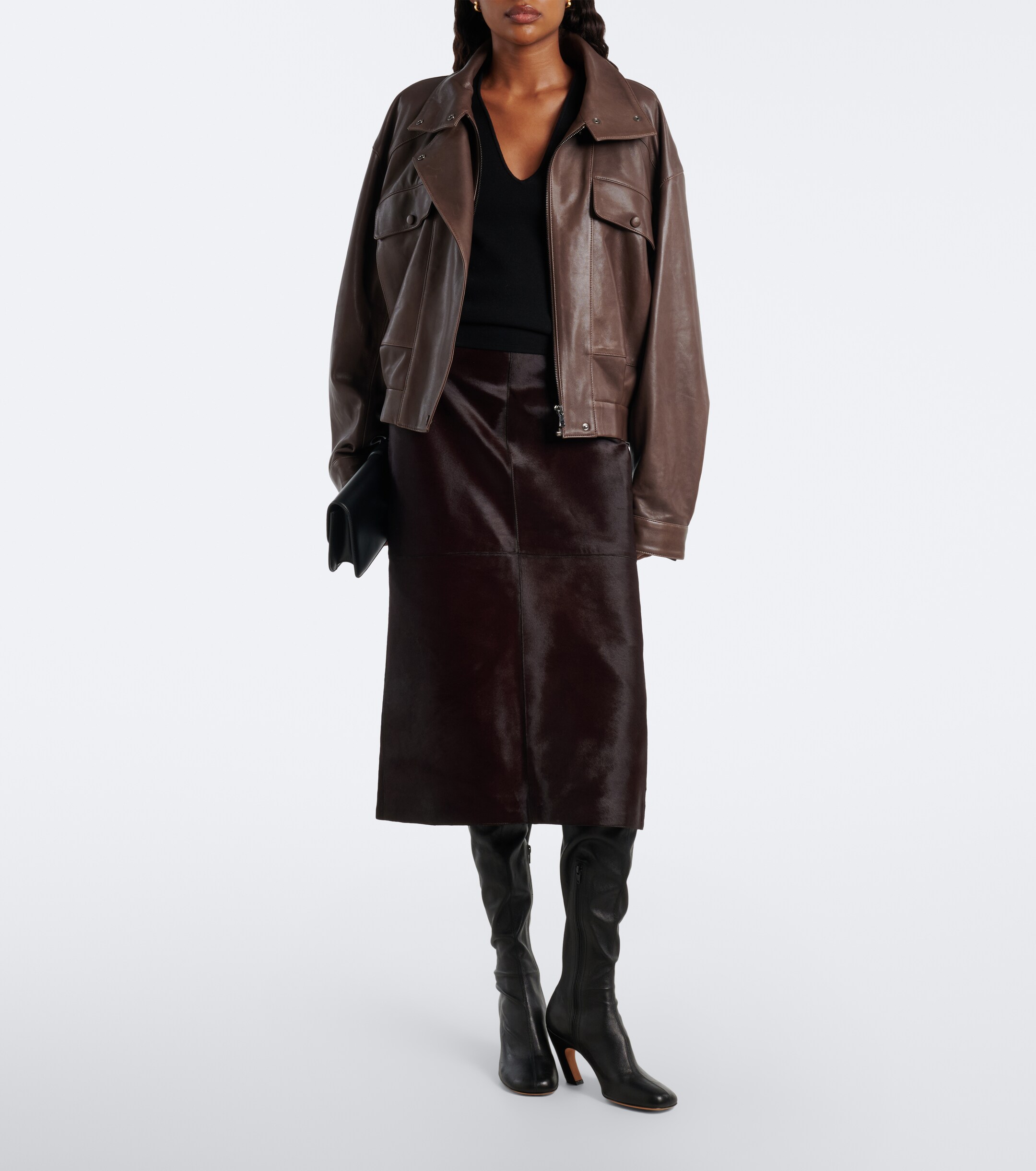 NOUR HAMMOUR Nour Hammour Alana calf hair pencil skirt