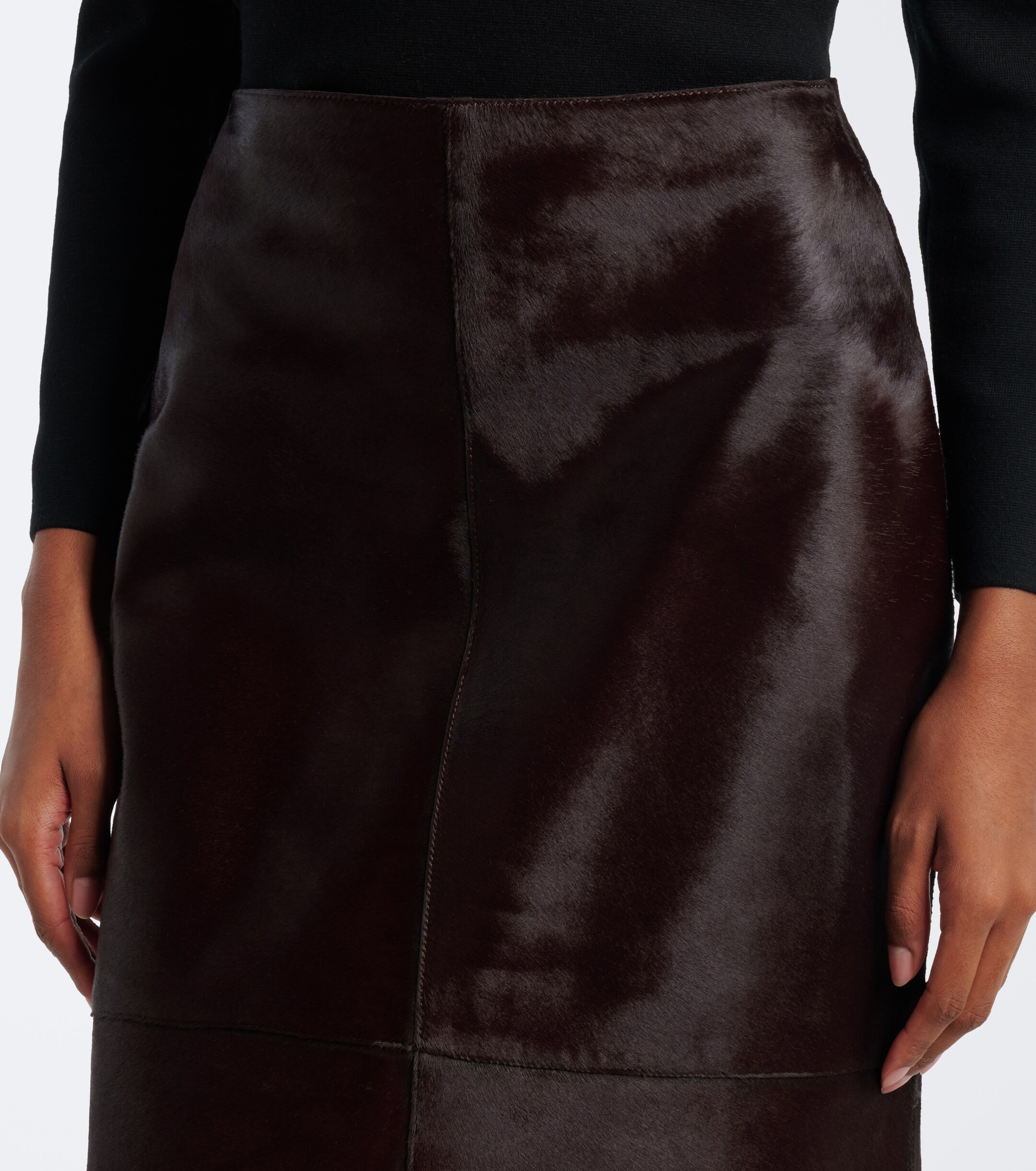 NOUR HAMMOUR Nour Hammour Alana calf hair pencil skirt