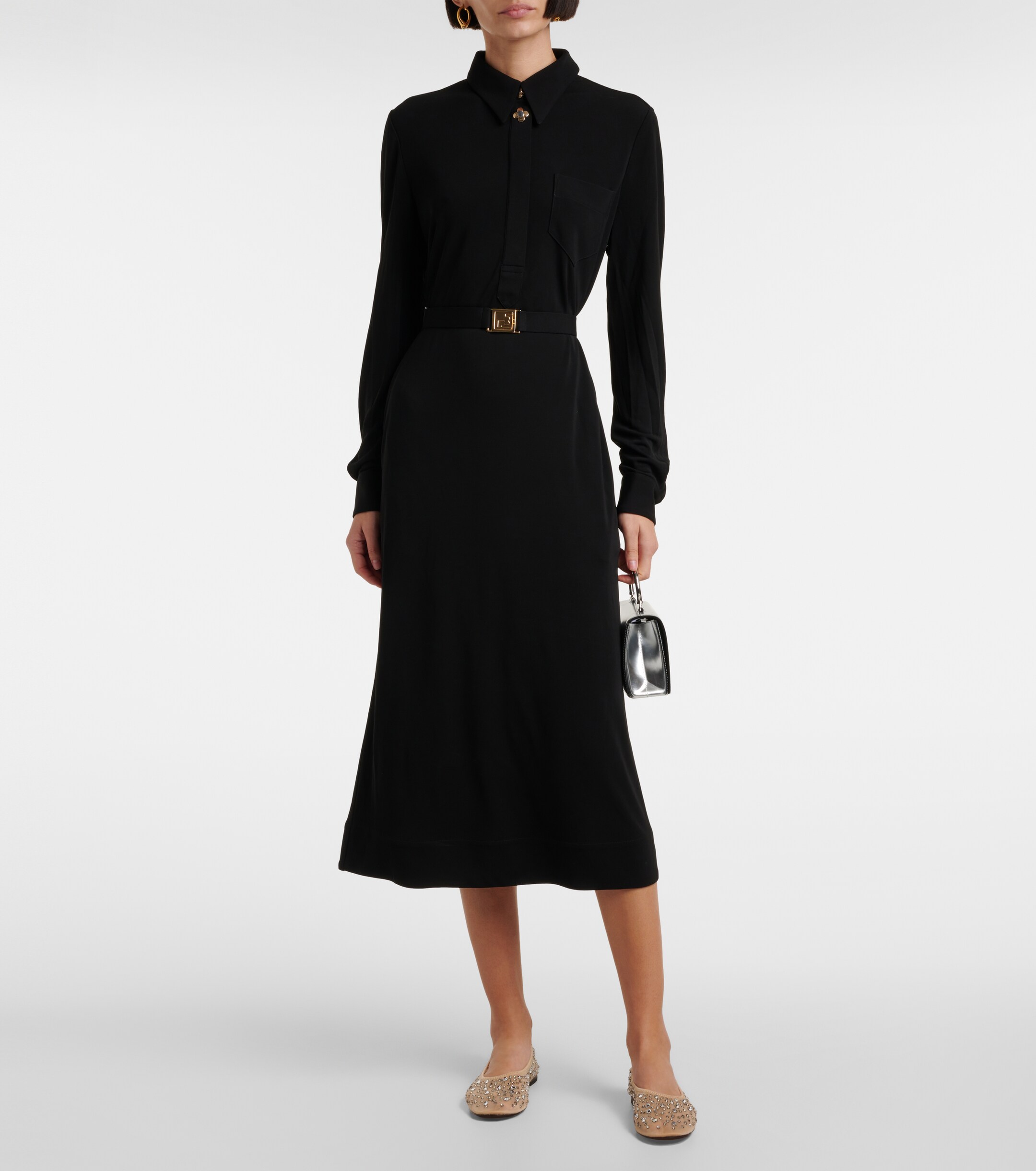 Tory Burch Crystal-embellished mesh ballet flats thumbnail