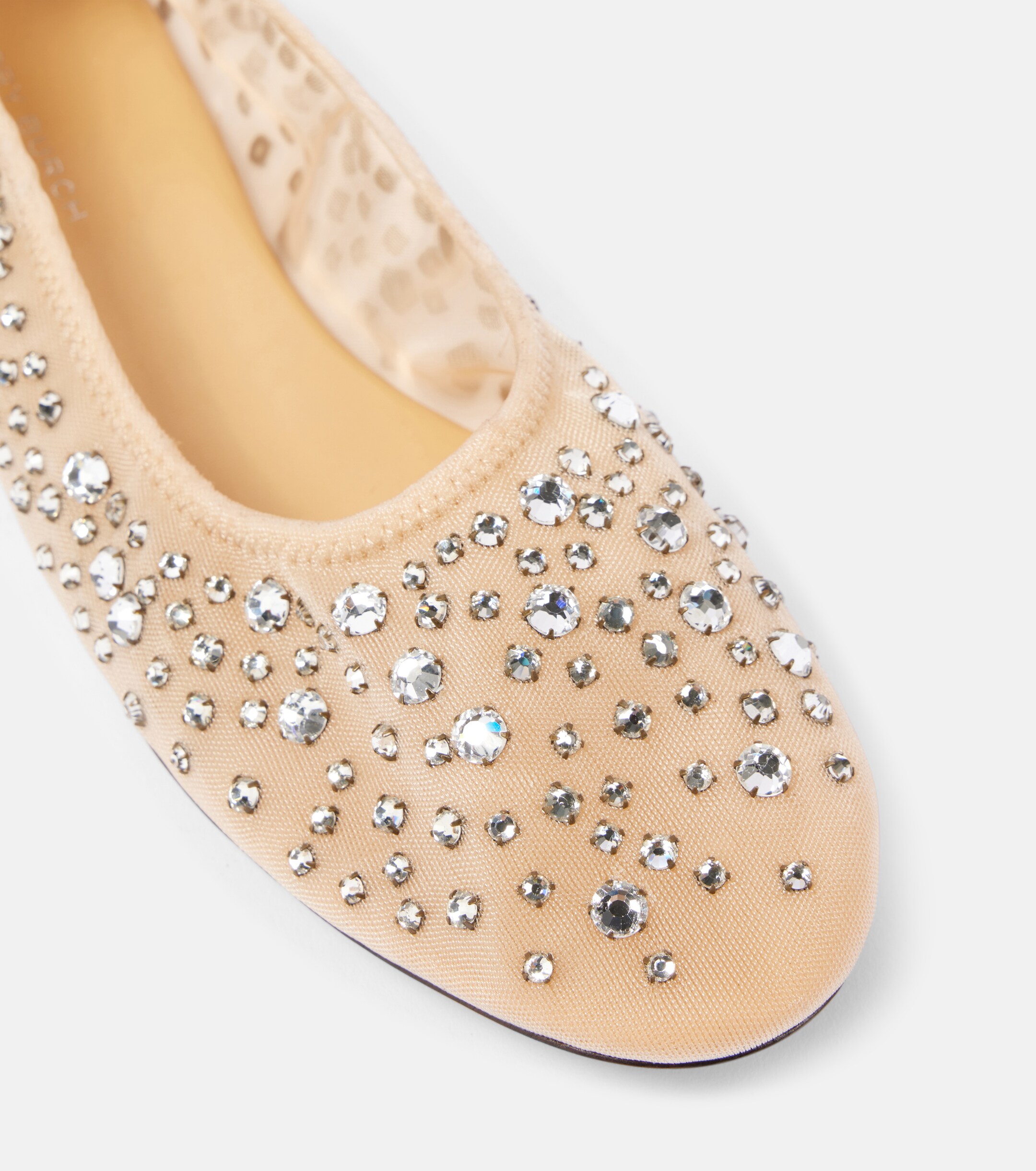 Tory Burch Crystal-embellished mesh ballet flats thumbnail