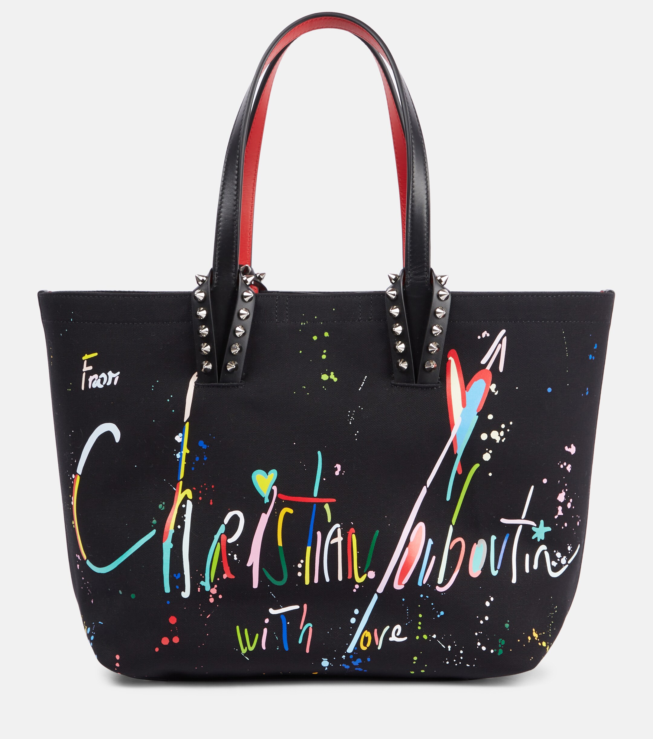 CHRISTIAN LOUBOUTIN Cabata Large leather-trimmed canvas tote bag