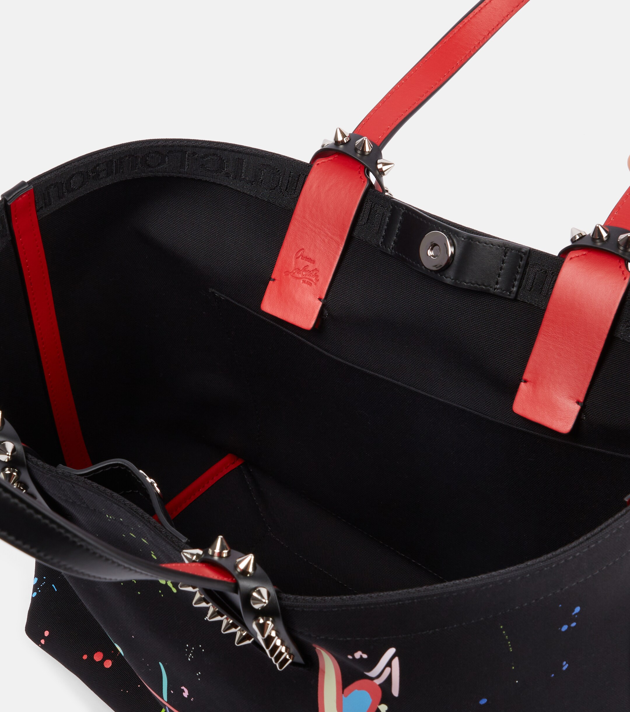 CHRISTIAN LOUBOUTIN Cabata Large leather-trimmed canvas tote bag