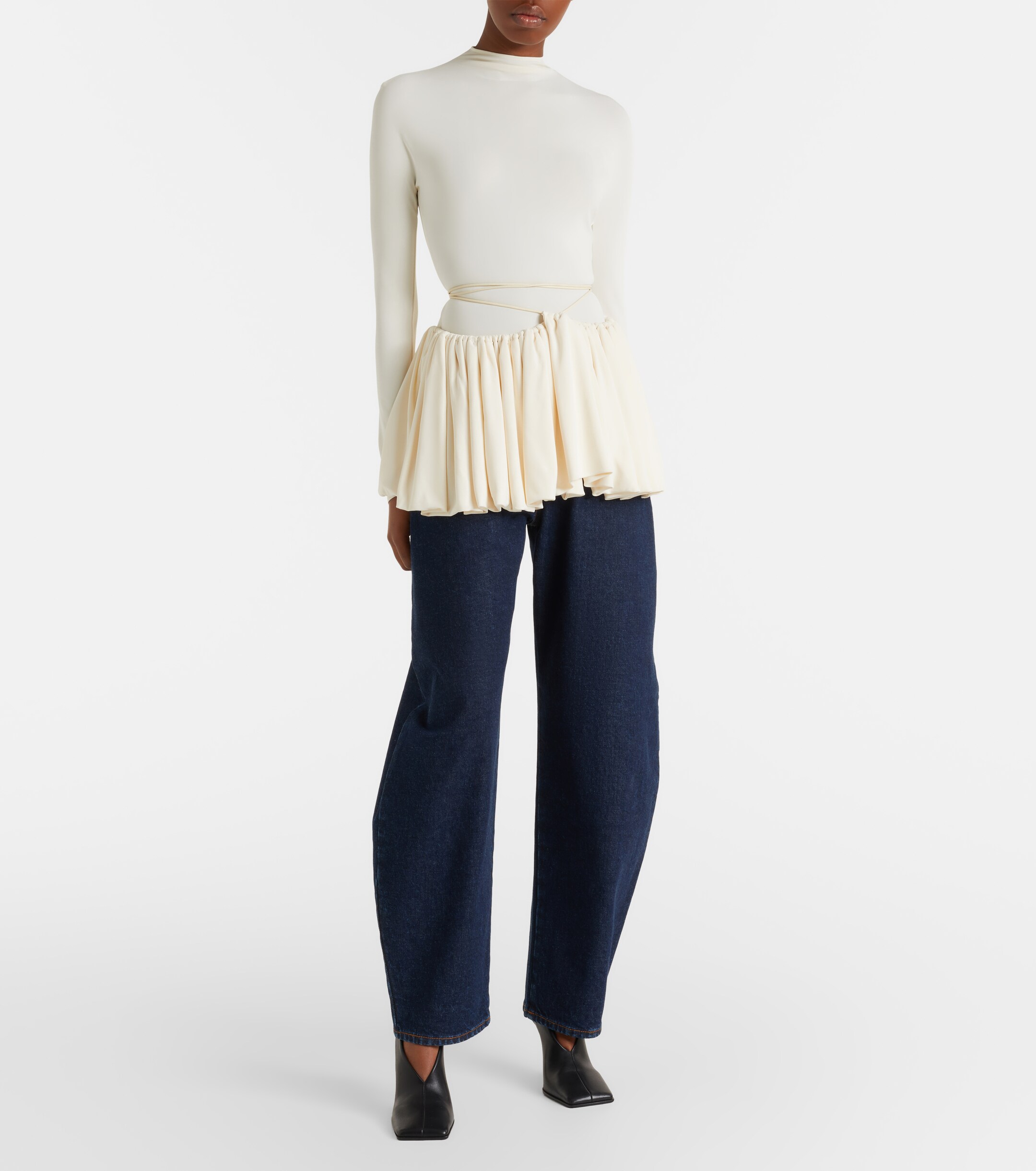 Alaïa Gathered jersey minidress