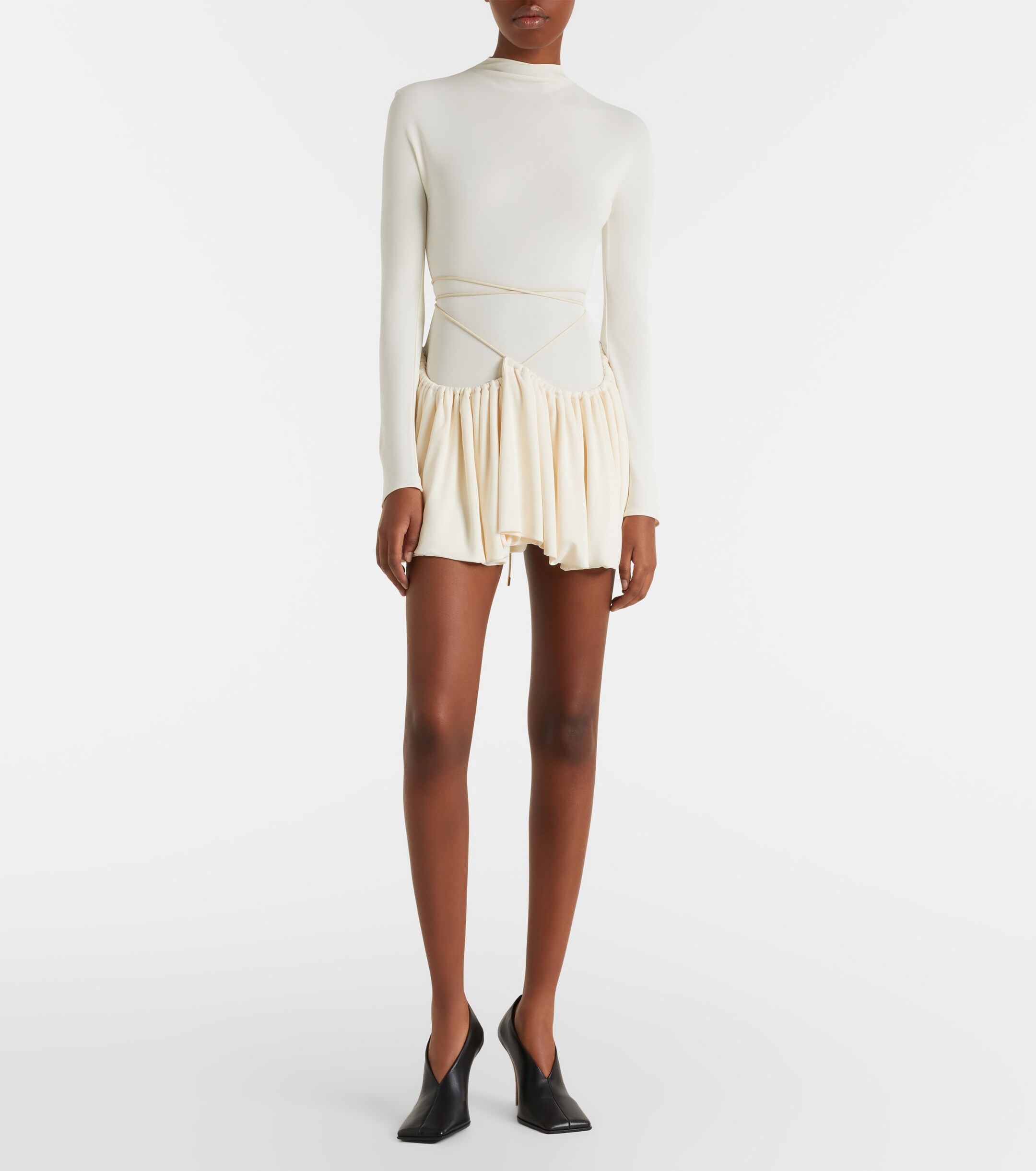 Alaïa Gathered jersey minidress