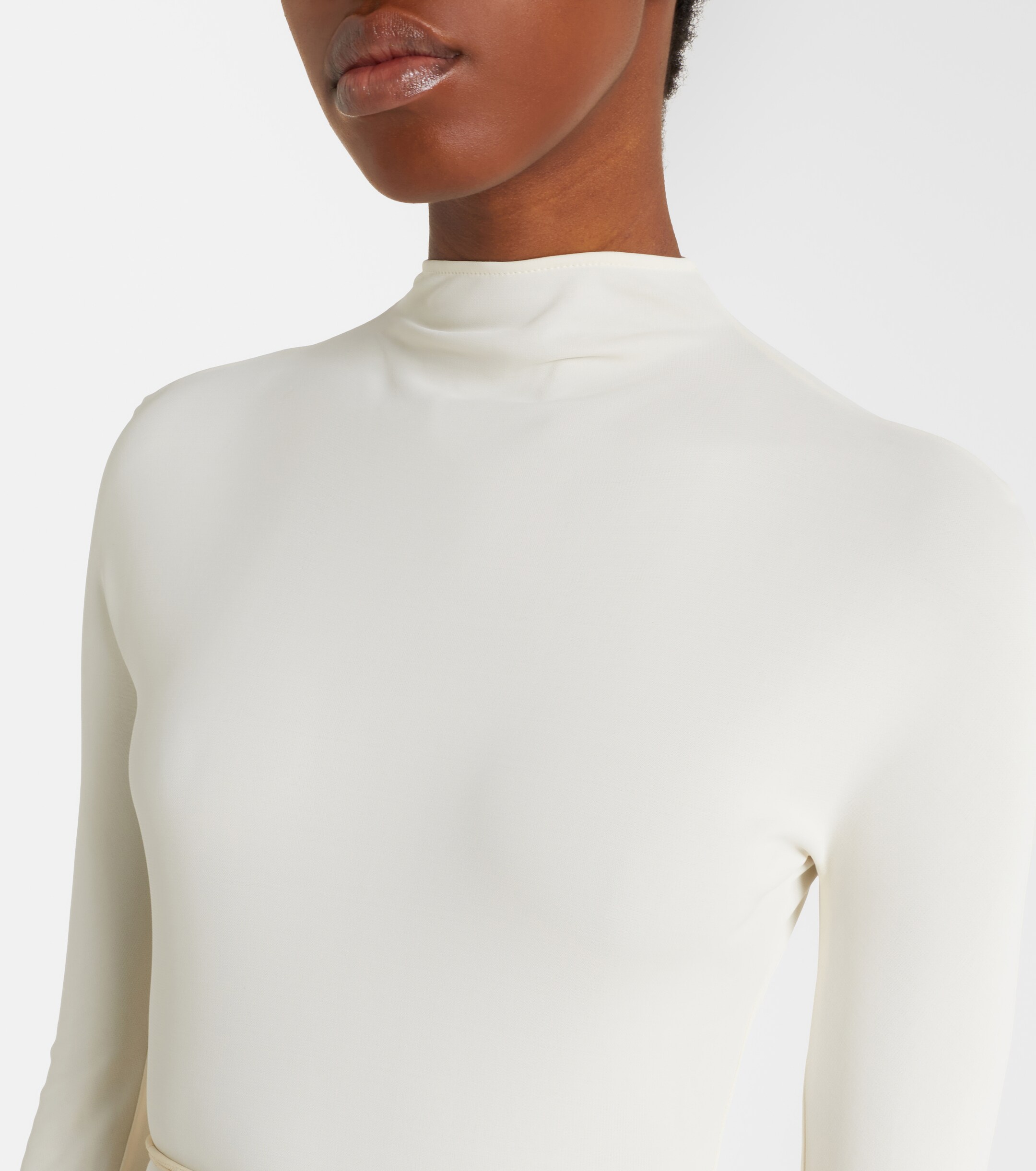 Alaïa Gathered jersey minidress