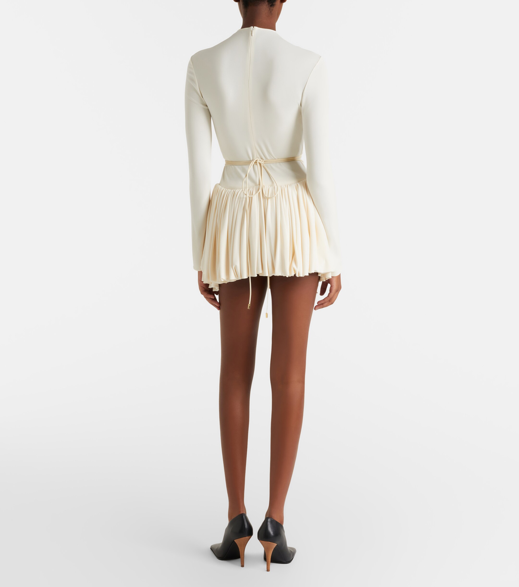 Alaïa Gathered jersey minidress