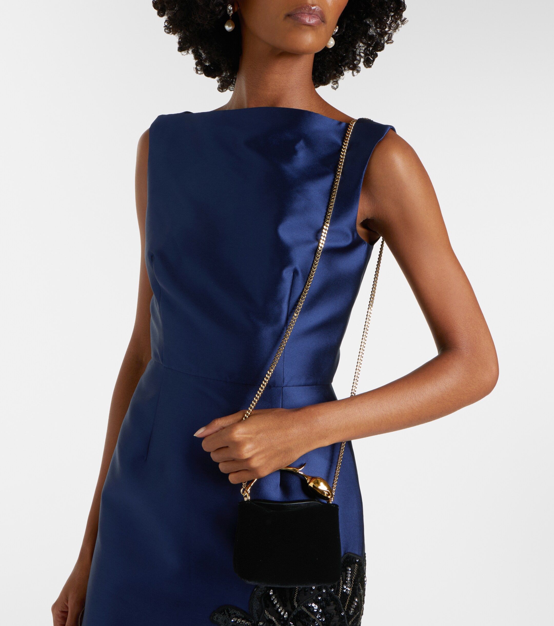 Erdem Bloom Micro velvet top-handle bag