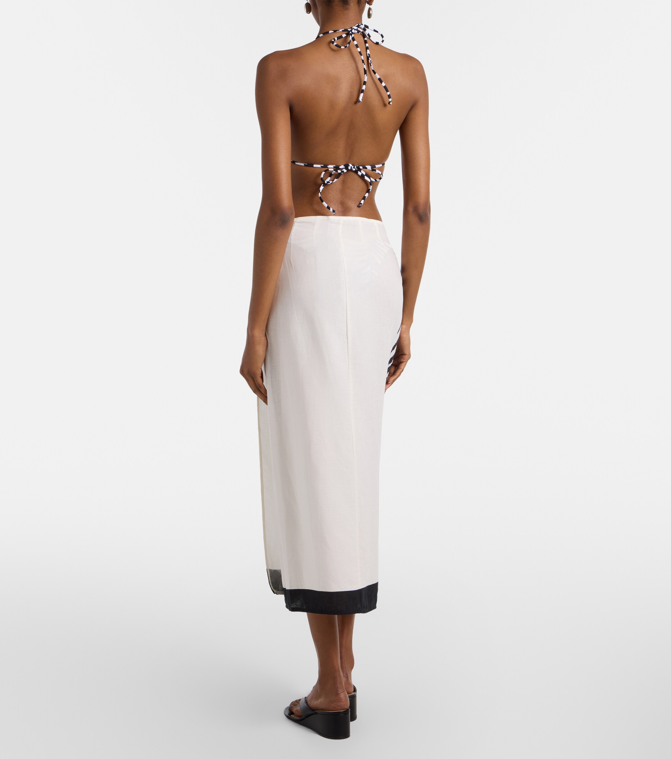 VIX PAULA HERMANNY ViX Paula Hermanny Flora zebra-print linen-blend maxi skirt